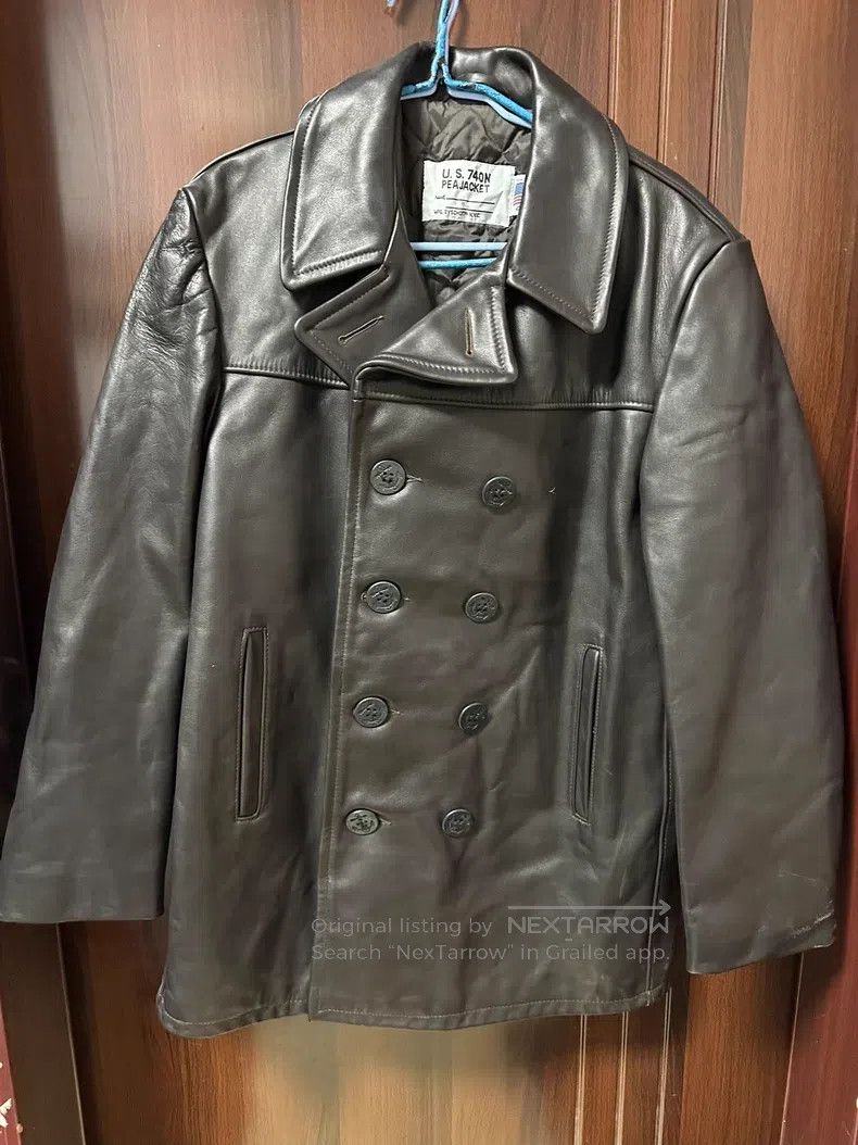 Schott Schott E640 Double-breasted Leather Coat Size US XXL / EU 58 / 5 - 6 Thumbnail