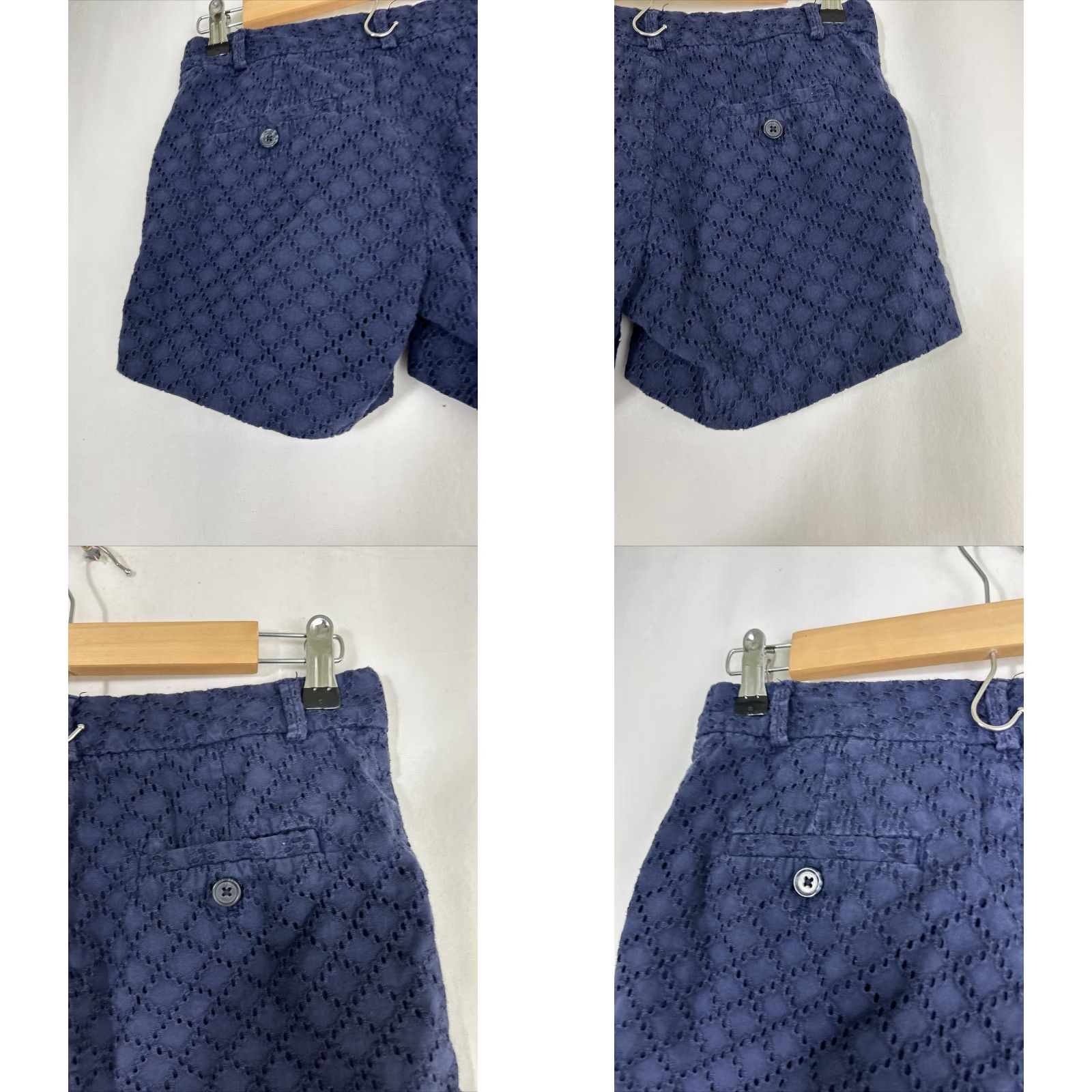 Banana Republic Banana Republic Shorts Navy Blue Eye-lit Petite 0 Chino Summer 28x4 Mid-rise Womens Size 25" / US 0 / IT 36 - 8 Thumbnail