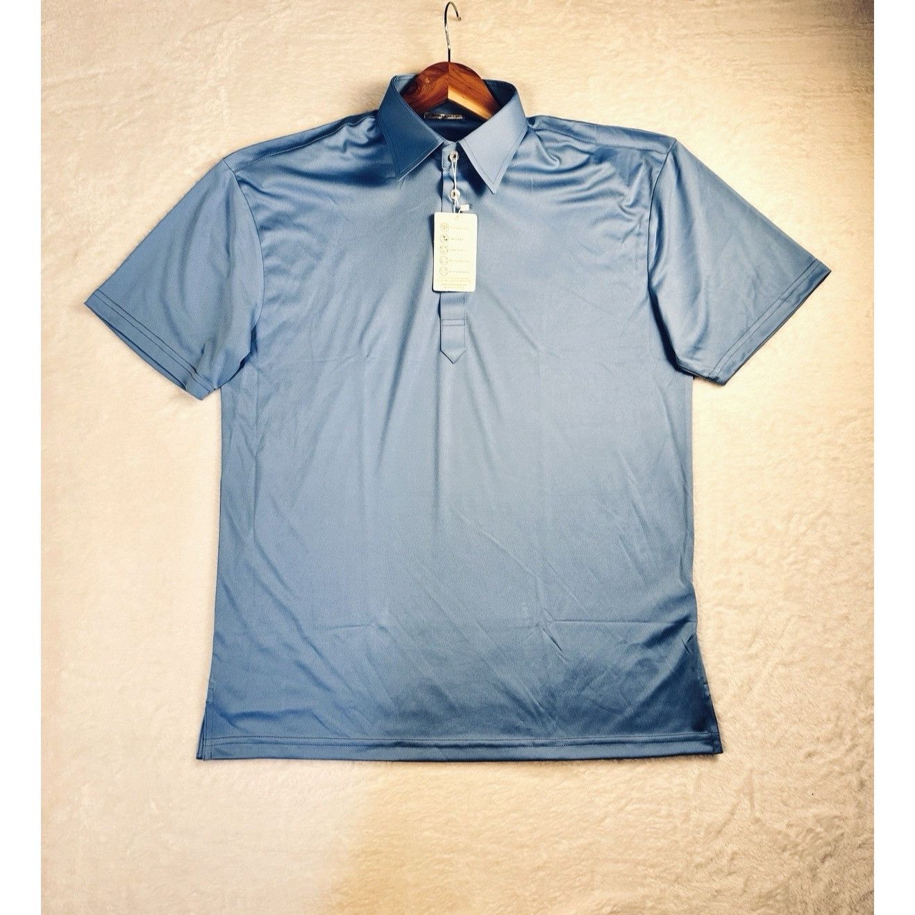 Other Collars & Co. Semi-Spread Collar Polo Shirt Blue Size Large Size US L / EU 52-54 / 3 - 4 Thumbnail