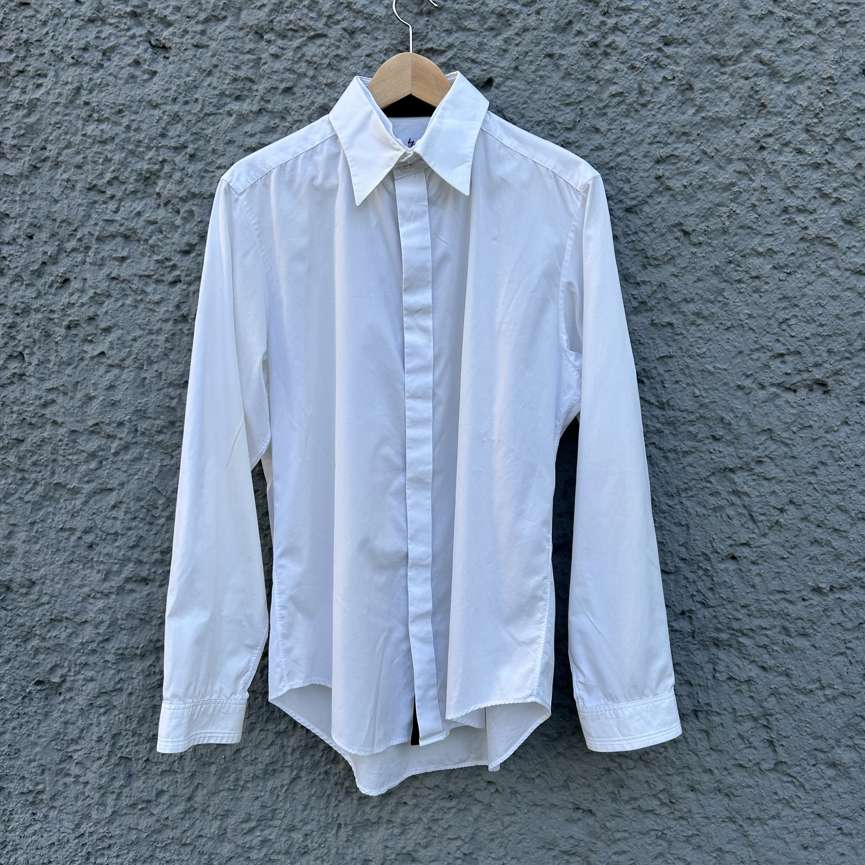 Yohji Yamamoto Yohji Yamamoto Y's White Button-Up Shirt with Layered Collar Size US L / EU 52-54 / 3 - 1 Thumbnail