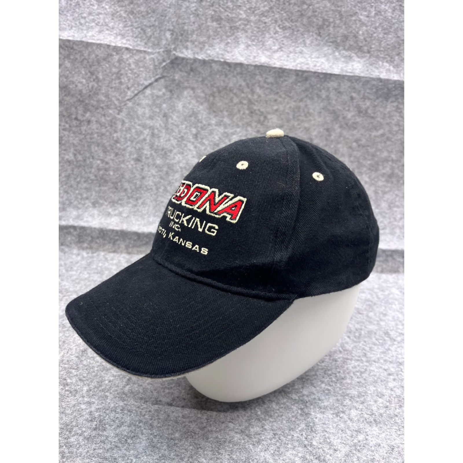 Vintage Otto Hat Cap Strap Back Adult One Size Black 100% Cotton Sedona Trucking Kansas Size ONE SIZE - 4 Thumbnail