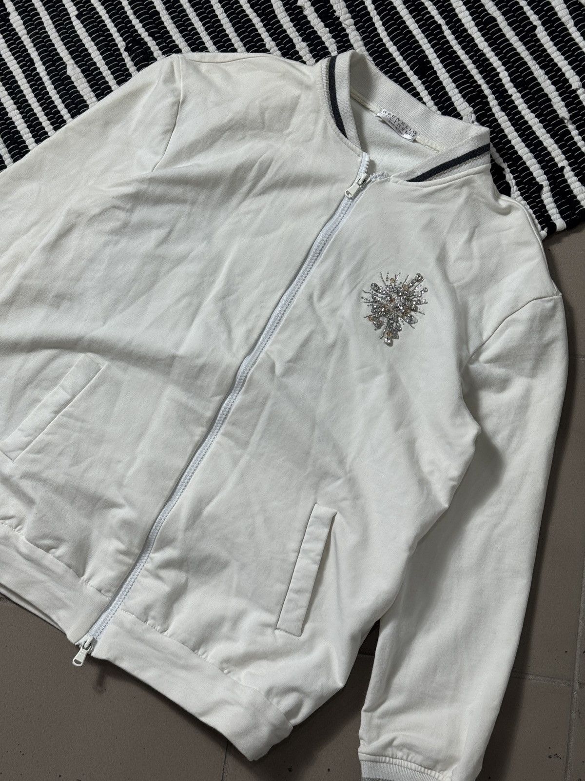 Brunello Cucinelli VINTAGE BRUNELLO CUCINELLI ZIP UP SWEATSHIRT Size L / US 10 / IT 46 - 2 Thumbnail