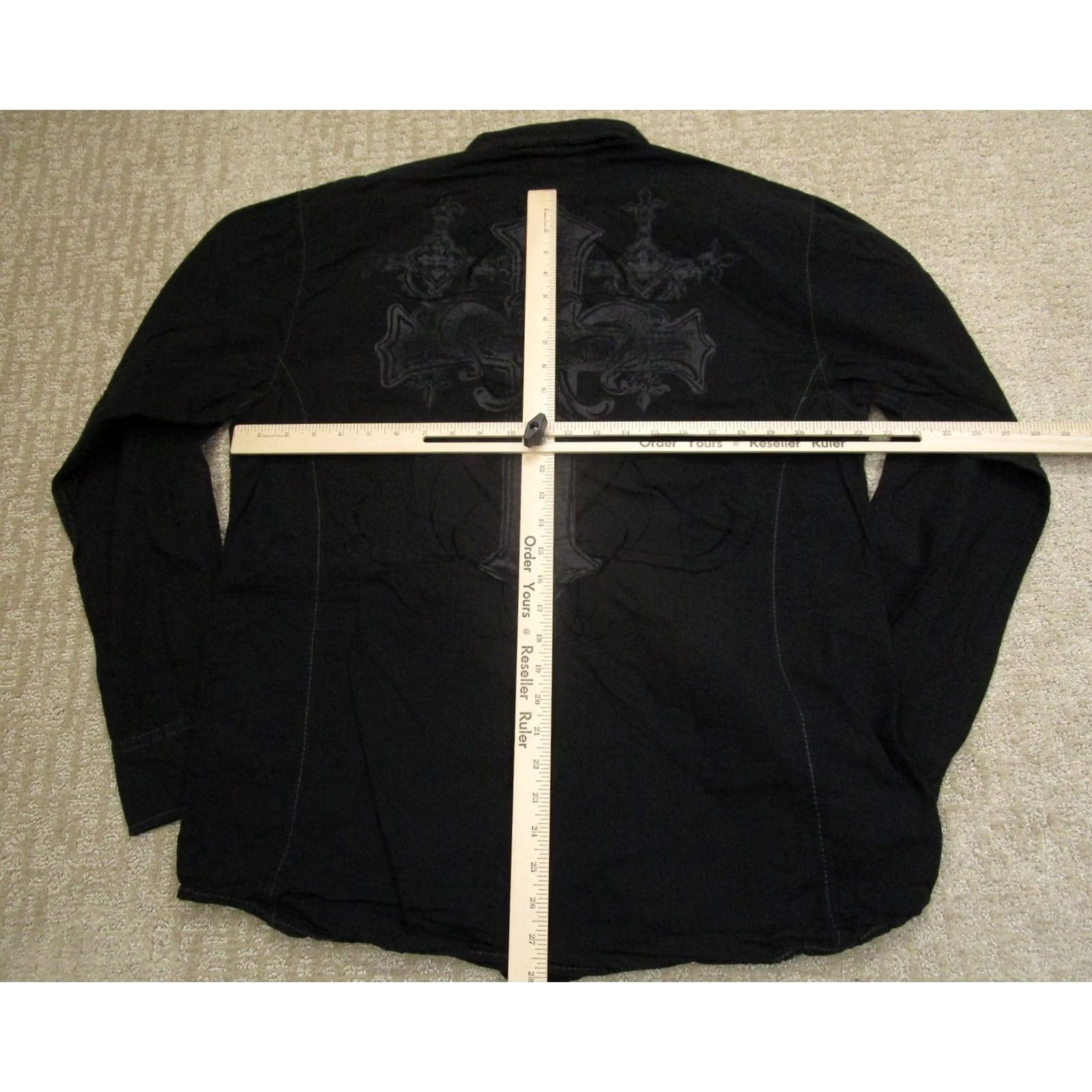 BKE BKE Shirt Men XL Black Button Up Western Snap Pockets Embroidered Cross Athletic Size US XL / EU 56 / 4 - 5 Thumbnail