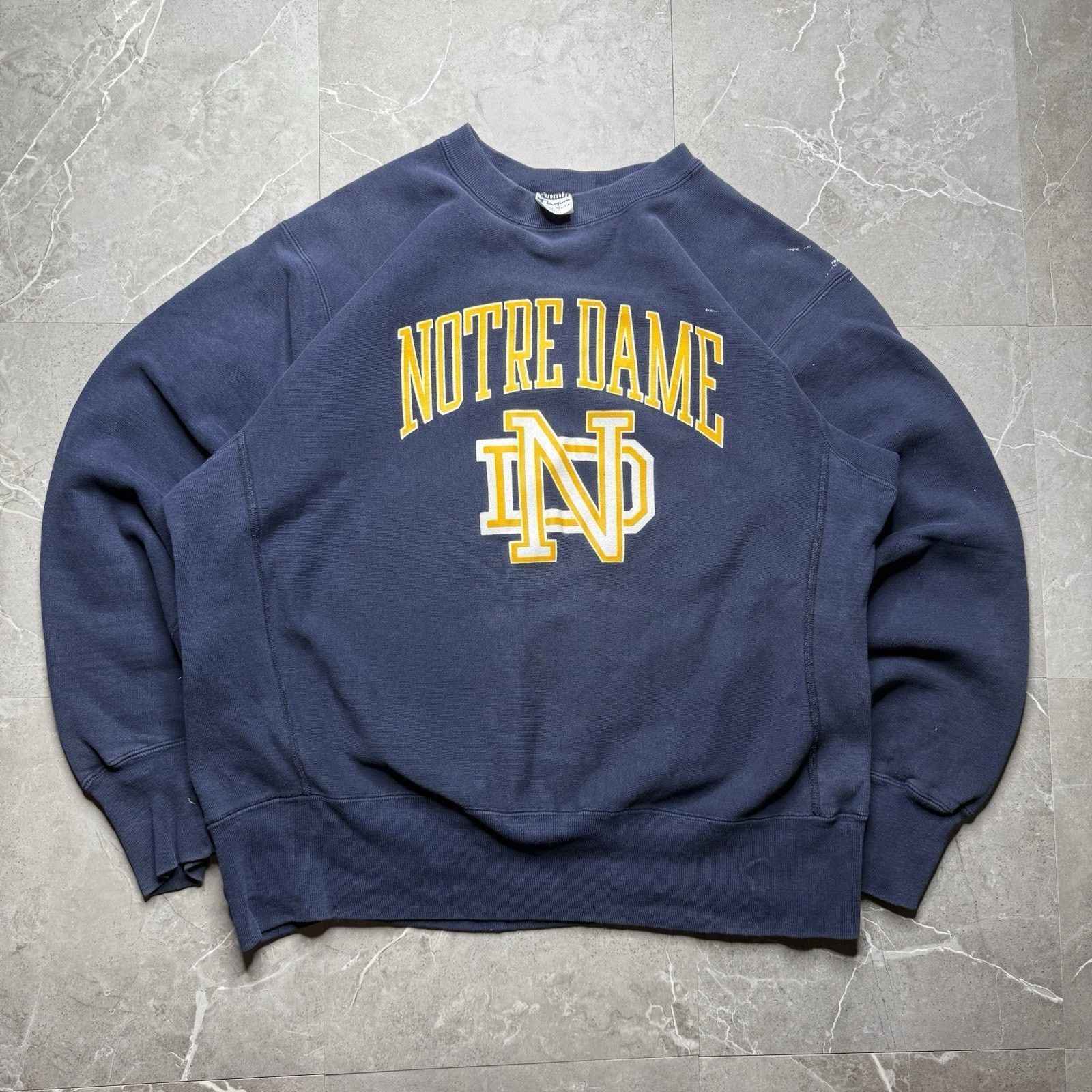 Champion Vintage 80s Notre Dame Champion Reverse Weave Crewneck Large Size US L / EU 52-54 / 3 - 2 Thumbnail