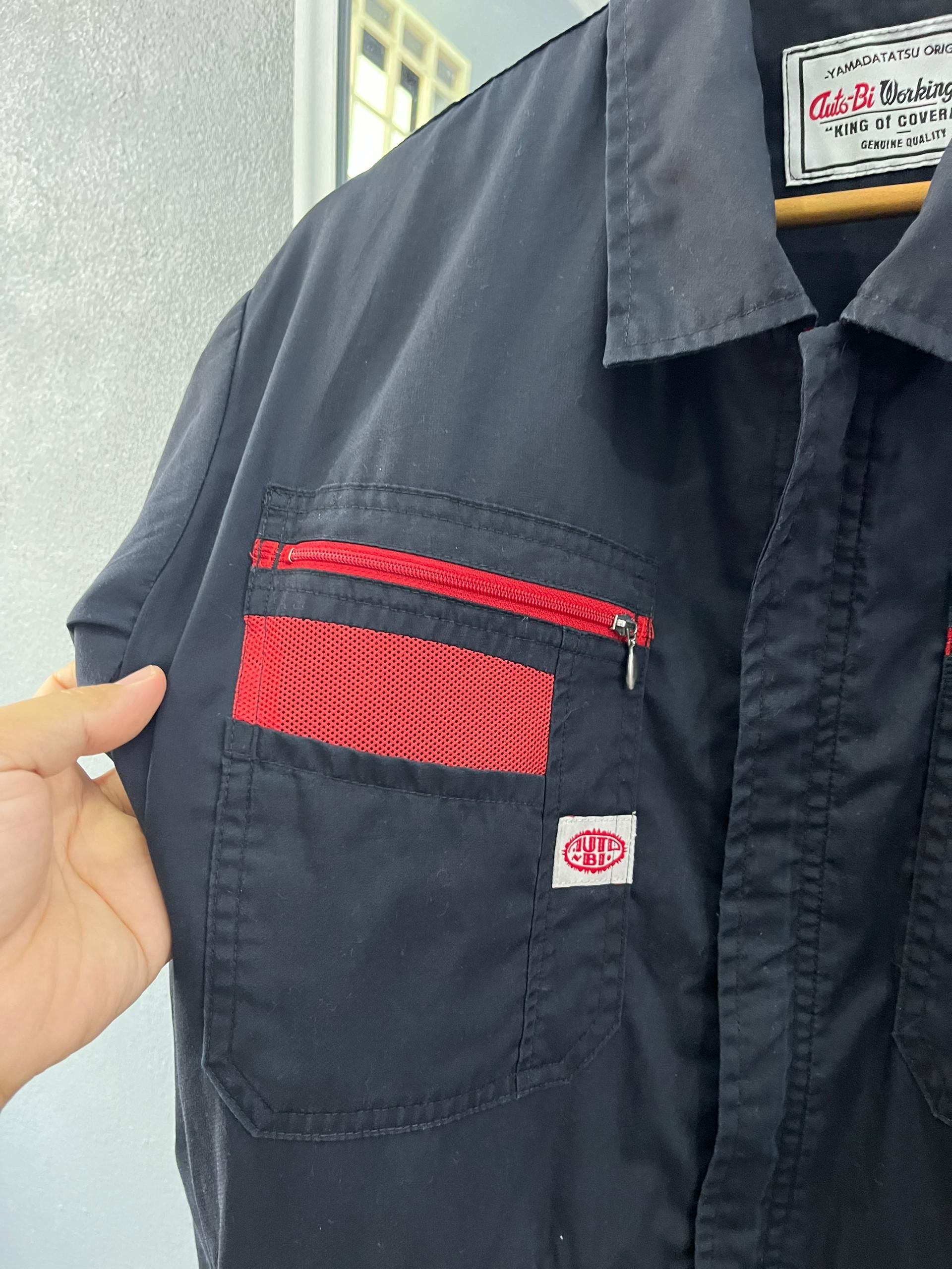 Japanese Brand Auto-Bi Japanese Workwear Coverall Navy Red Zip Size US M / EU 48-50 / 2 - 7 Thumbnail