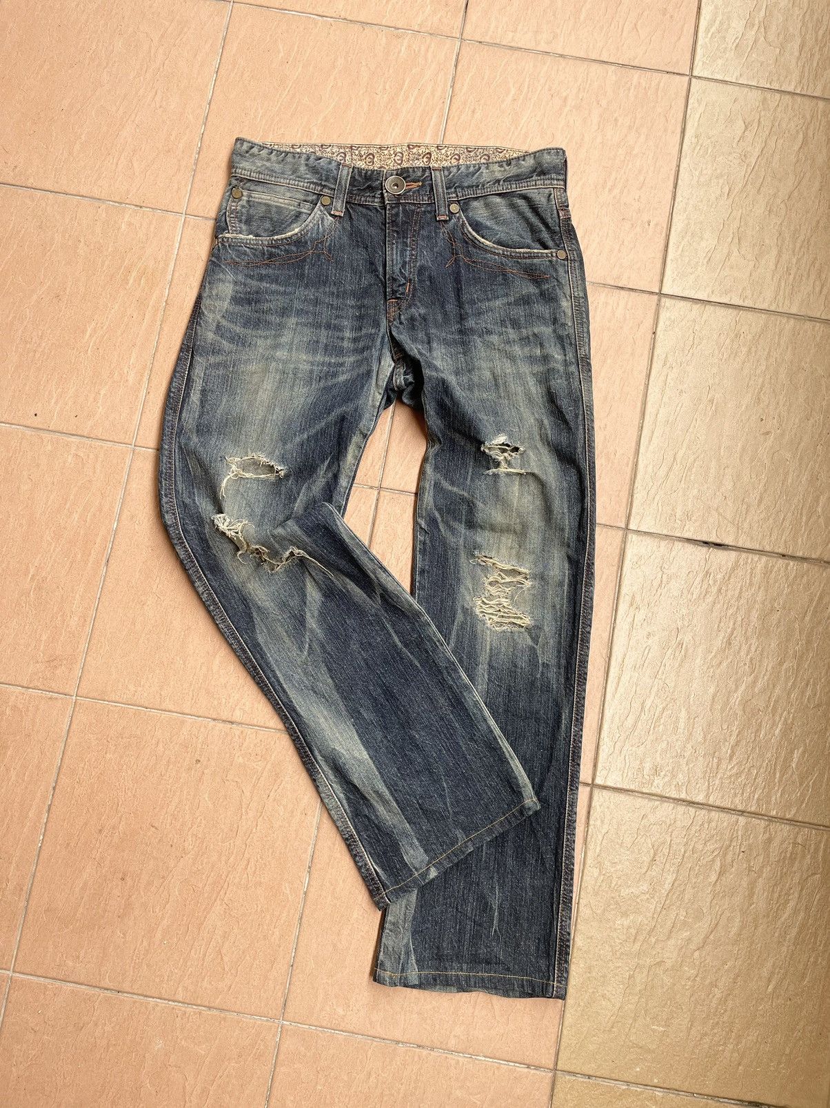 Edwin × Vintage 🔥🔥Edwin 503 blue trip jeans🔥🔥 Size US 33 - 2 Thumbnail