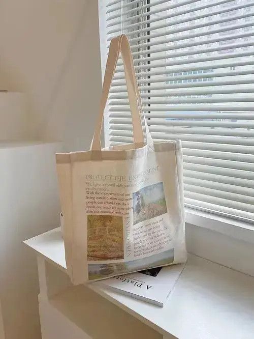 Tote Bag Vintage Graphic in Beige, Men's