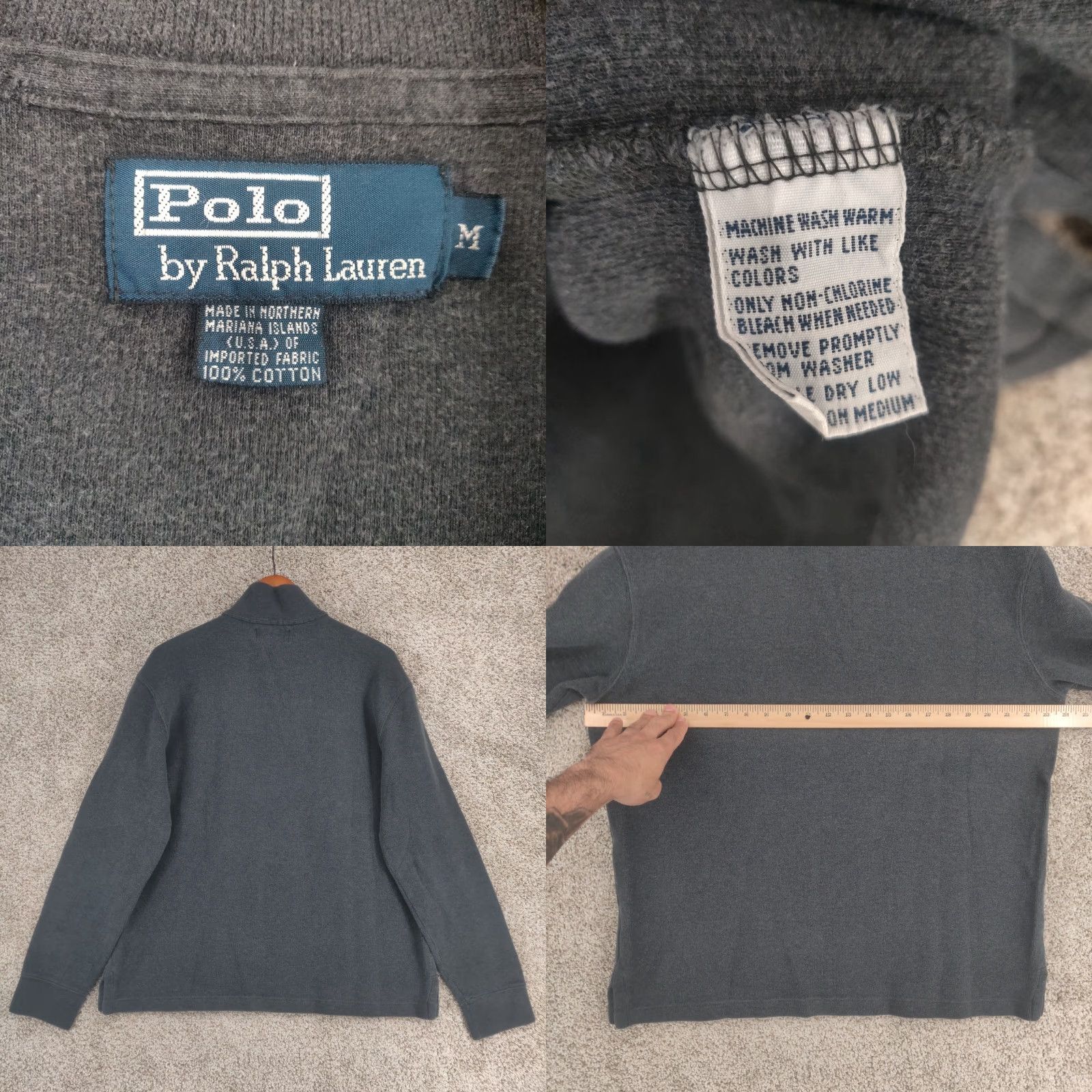 Polo Ralph Lauren VINTAGE Polo Ralph Lauren Sweater Mens M Gray 1/4 Zip Pullover University College Preppy 90s Logo Embroidered Mens Size US M / EU 48-50 / 2 - 8 Thumbnail