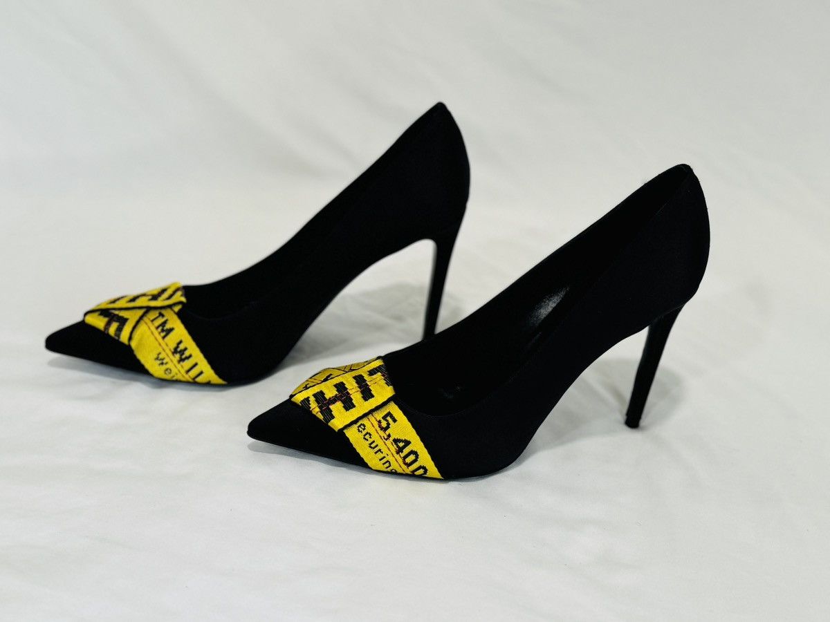Off-White Off-White Black/Yellow Satin and Logo Canvas Pumps Size 41 Size US 10.5 / IT 40.5 - 8 Thumbnail
