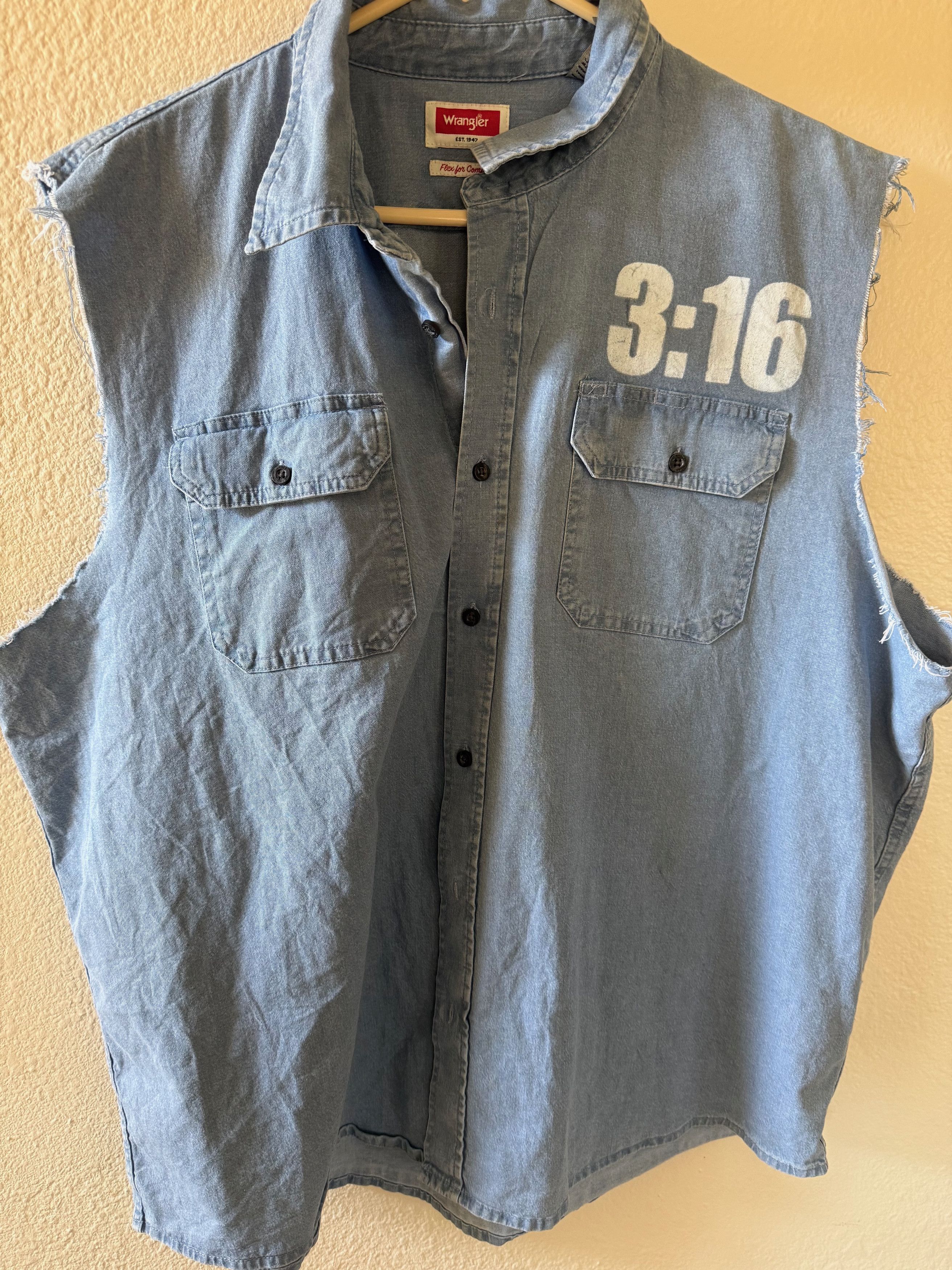 Wrangler Custom 3:16 Wrestling Tribute Shirt Size US XXL / EU 58 / 5 - 4 Thumbnail