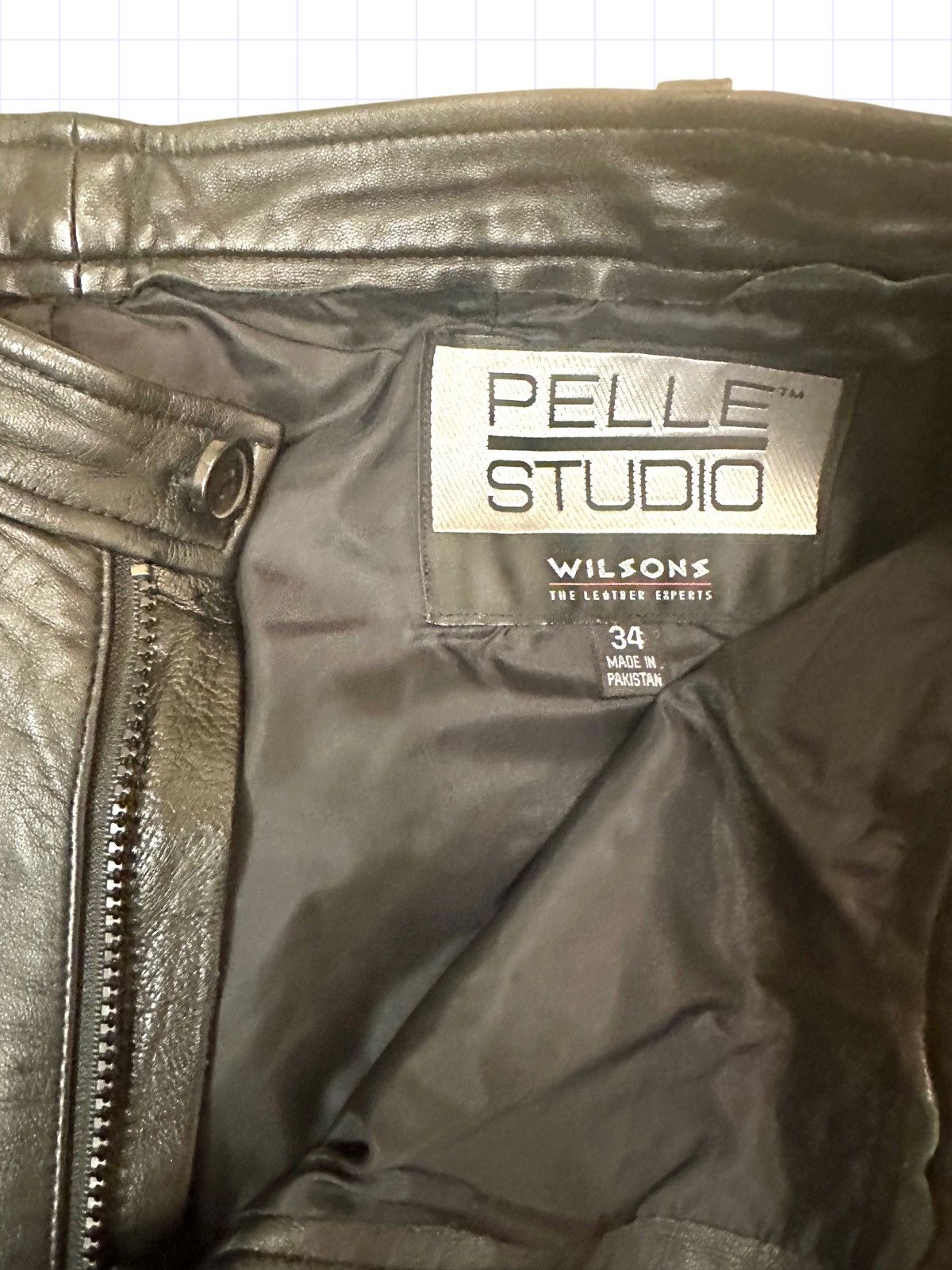Vintage Genuine Black Leather Pants Jeans 34 33 32 Size US 34 / EU 50 - 7 Thumbnail