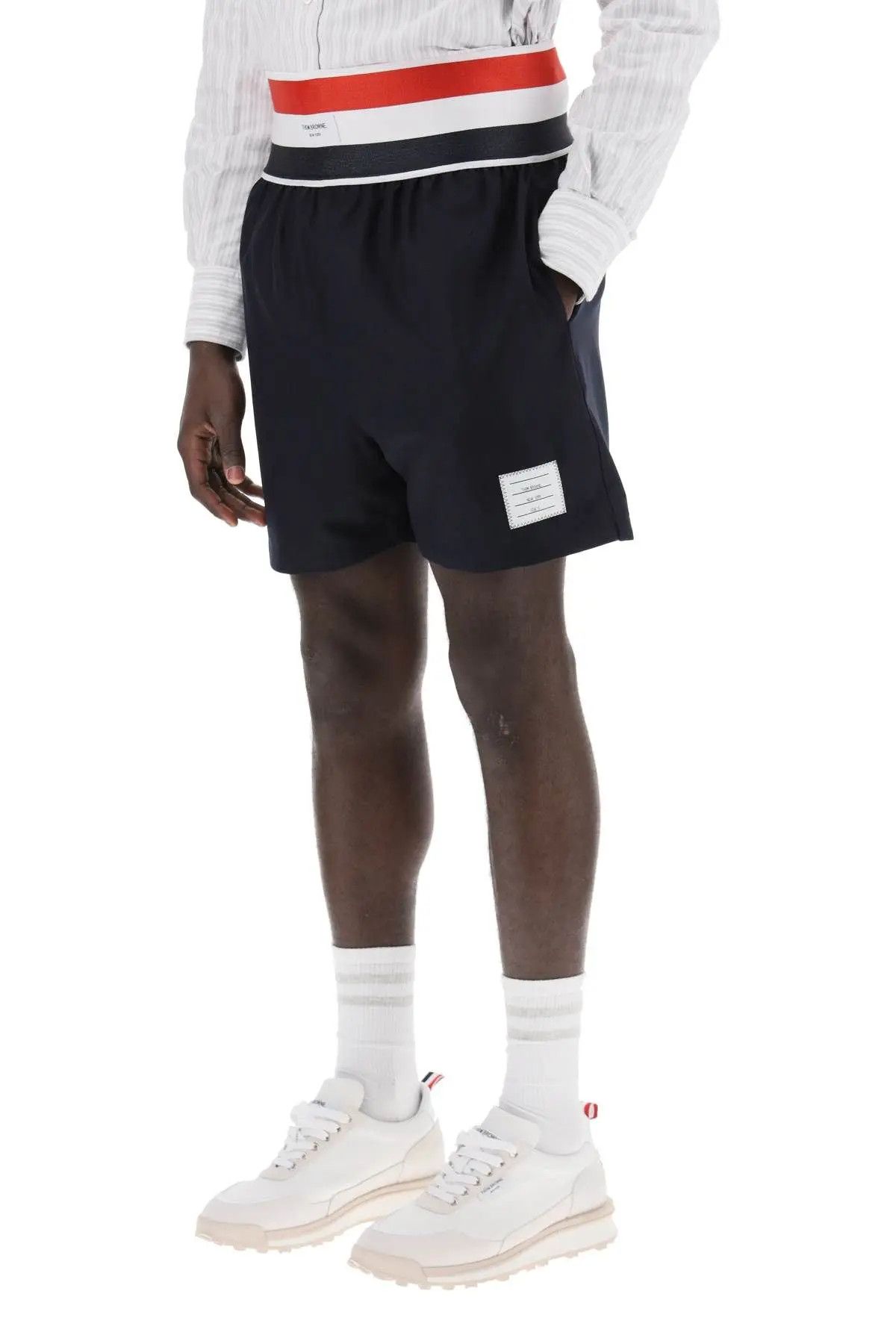 Thom Browne o1s22i1n0324 Elastic Waistband Bermuda Short in Blue Size US 34 / EU 50 - 4 Thumbnail