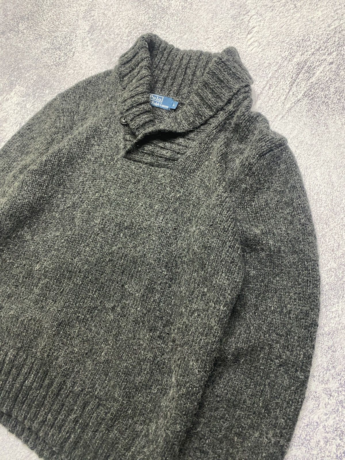 Ralph Lauren × Vintage Vintage Polo Ralph Lauren Wool Alpaca Knit Sweater Shawl Size US L / EU 52-54 / 3 - 8 Thumbnail