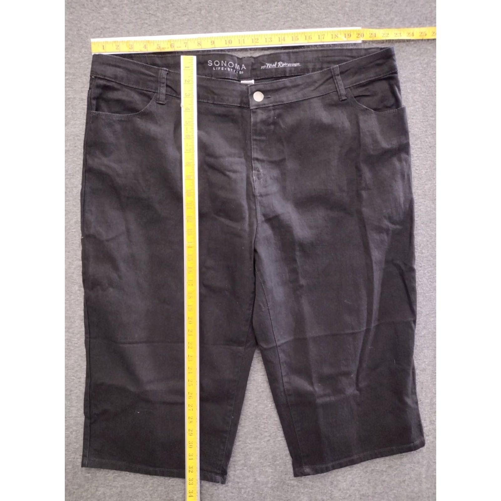 Vintage Sonoma Women's Bermuda Shorts Bermuda Black Size 24 Mid Rise Stretch Cotton Blend Dark Denim Bermuda Shorts Black Women Size 24 Size 30" / US 8 / IT 44 - 5 Thumbnail
