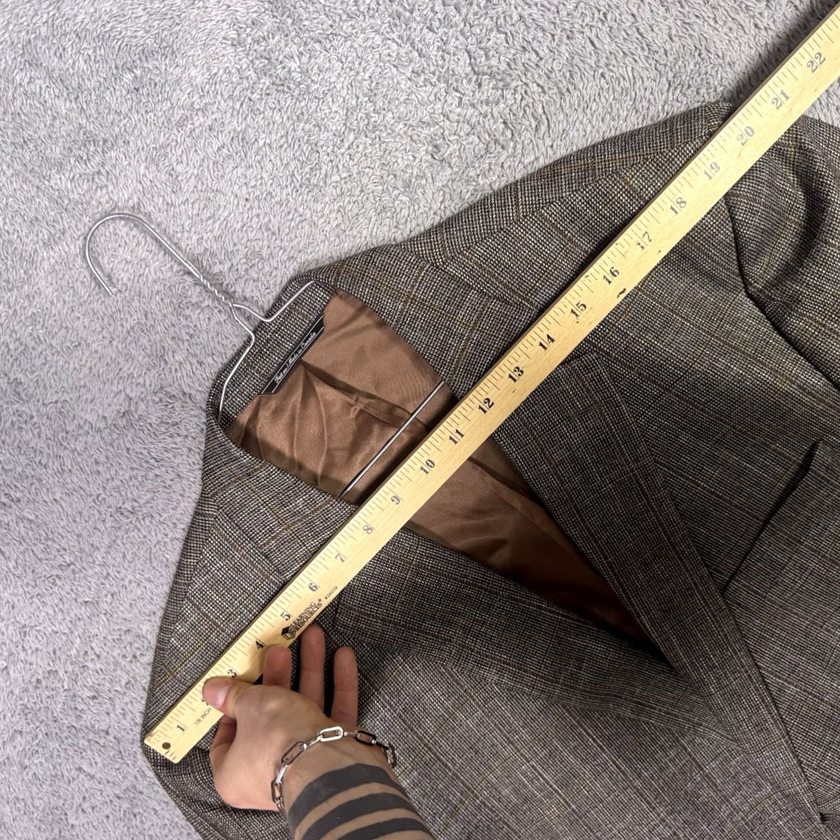 Jack Victor Jack Victor Blazer Men 48R Italian Wool Bamboo Viscose Soft Vince SPJ Windowpane Jacket Coat Size 48R - 6 Thumbnail