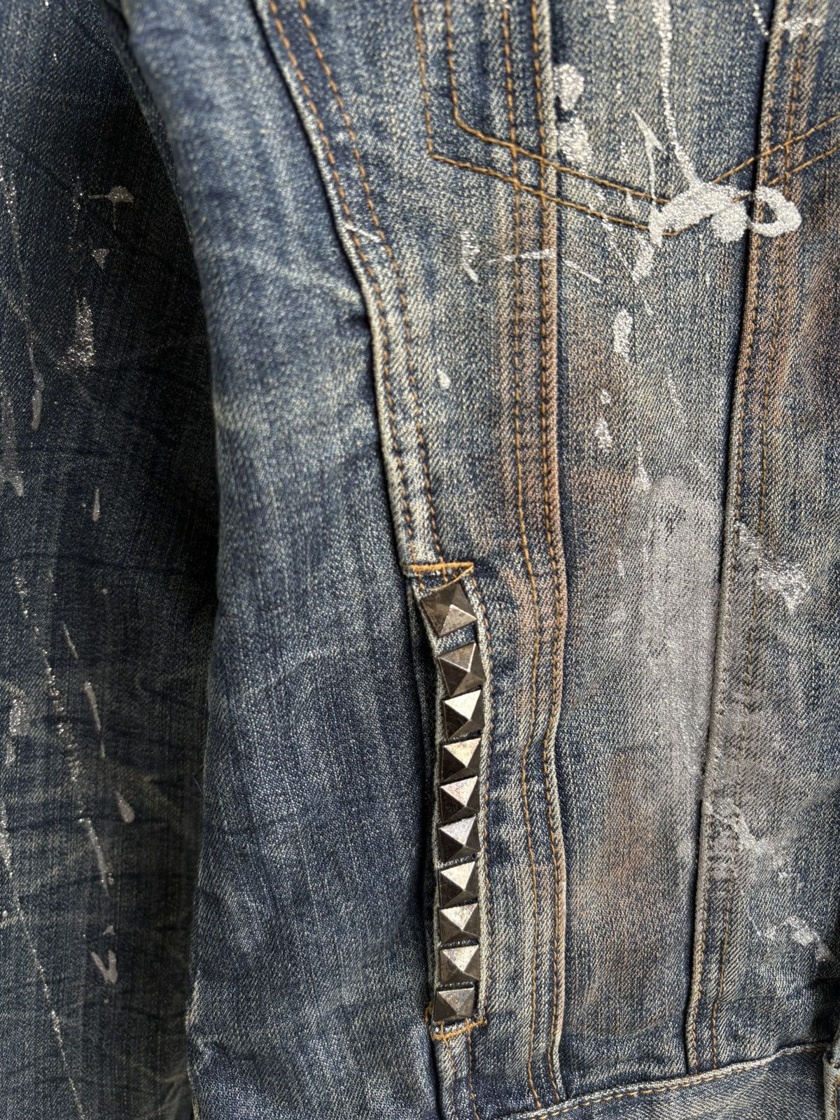 Helmut Lang 2000s studet japan denim jacket helmutlamg maison style Size US XS / EU 42 / 0 - 4 Thumbnail