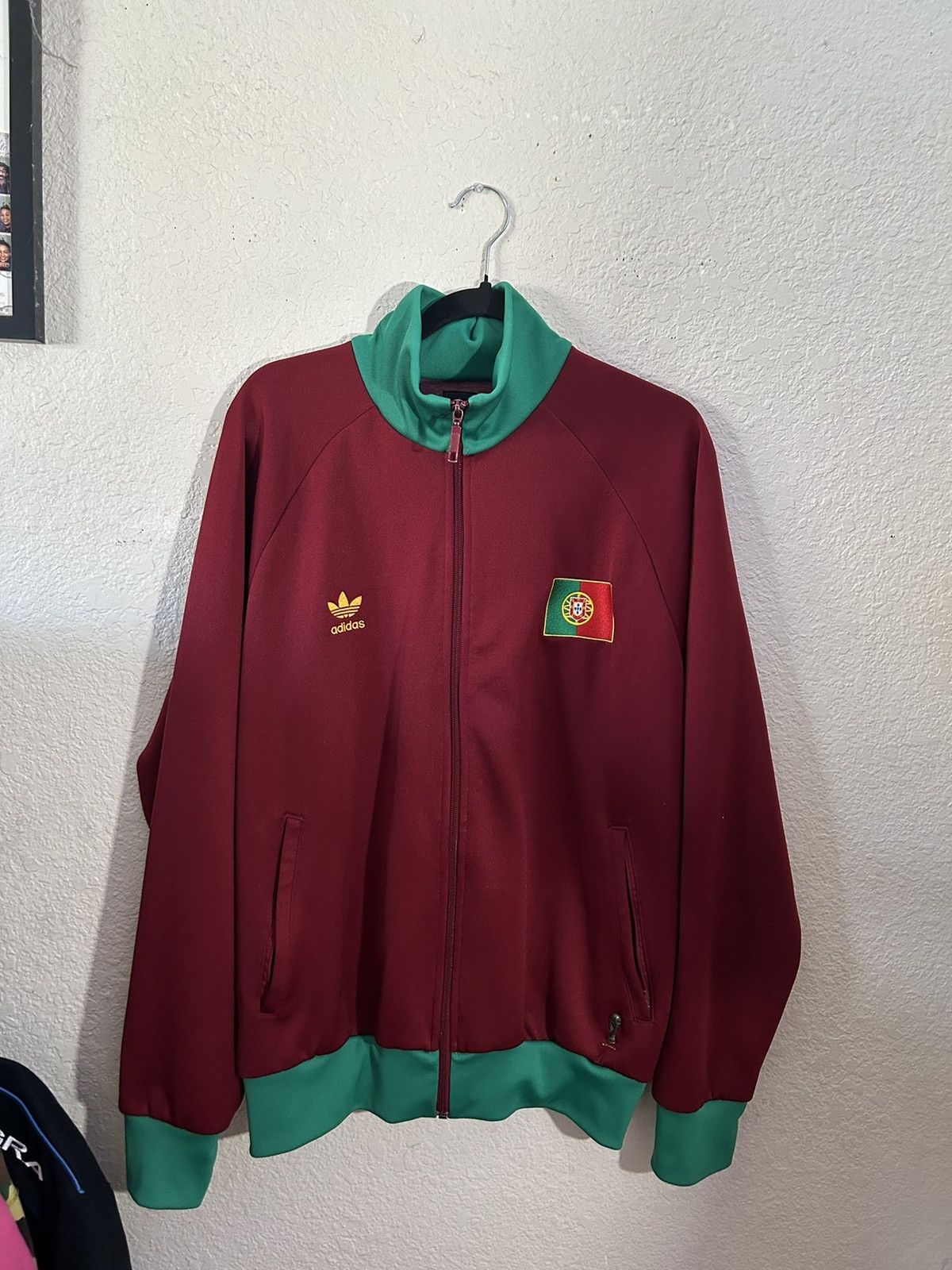 Image of Vintage Adidas Portugal World Cup Jacket in Red, Men's (Size XL)