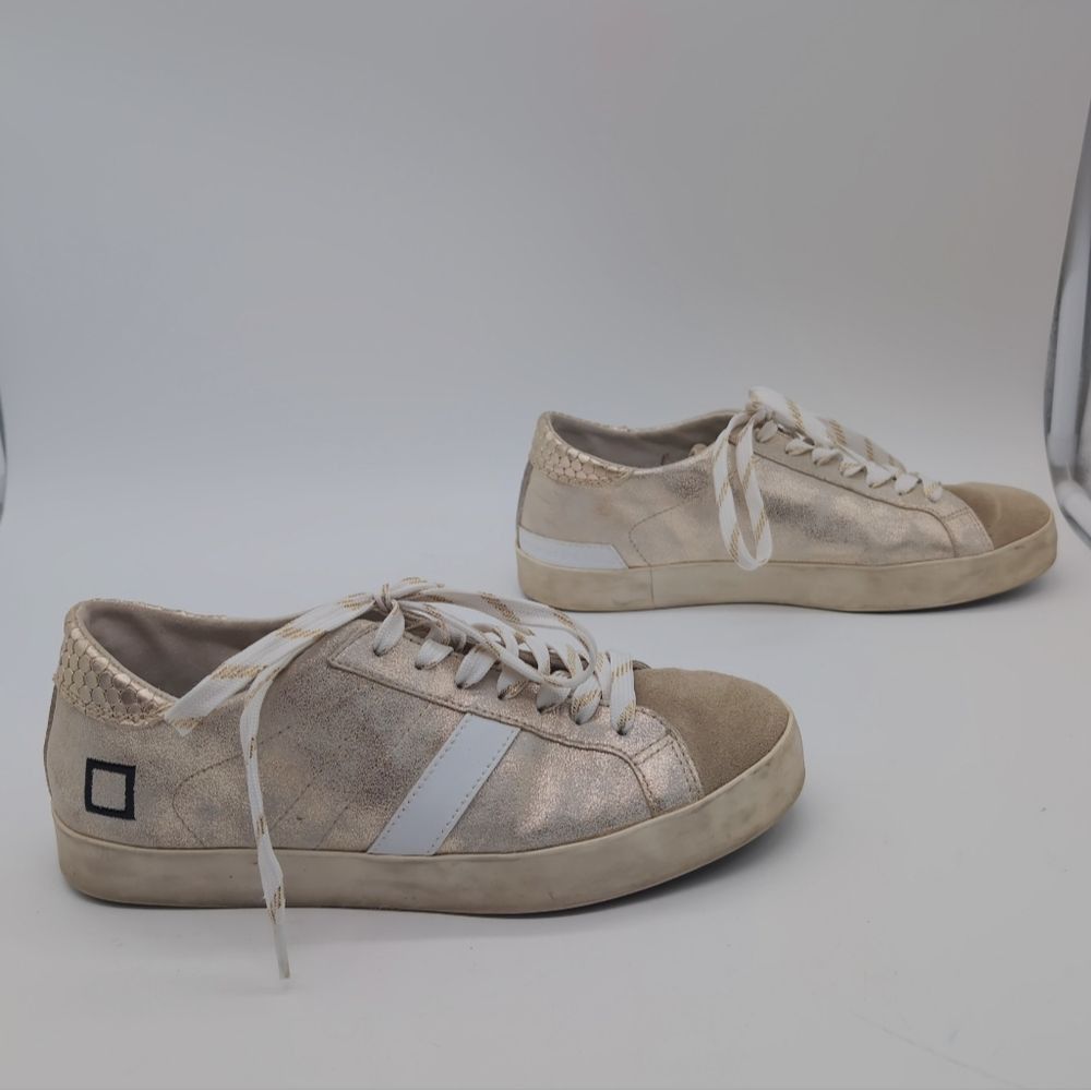 D.A.T.E. DATE Sz 7 HILL LOW STARDUST PLATINUM Lace-Up Sneakers W441 Size US 7 / IT 37 - 6 Thumbnail