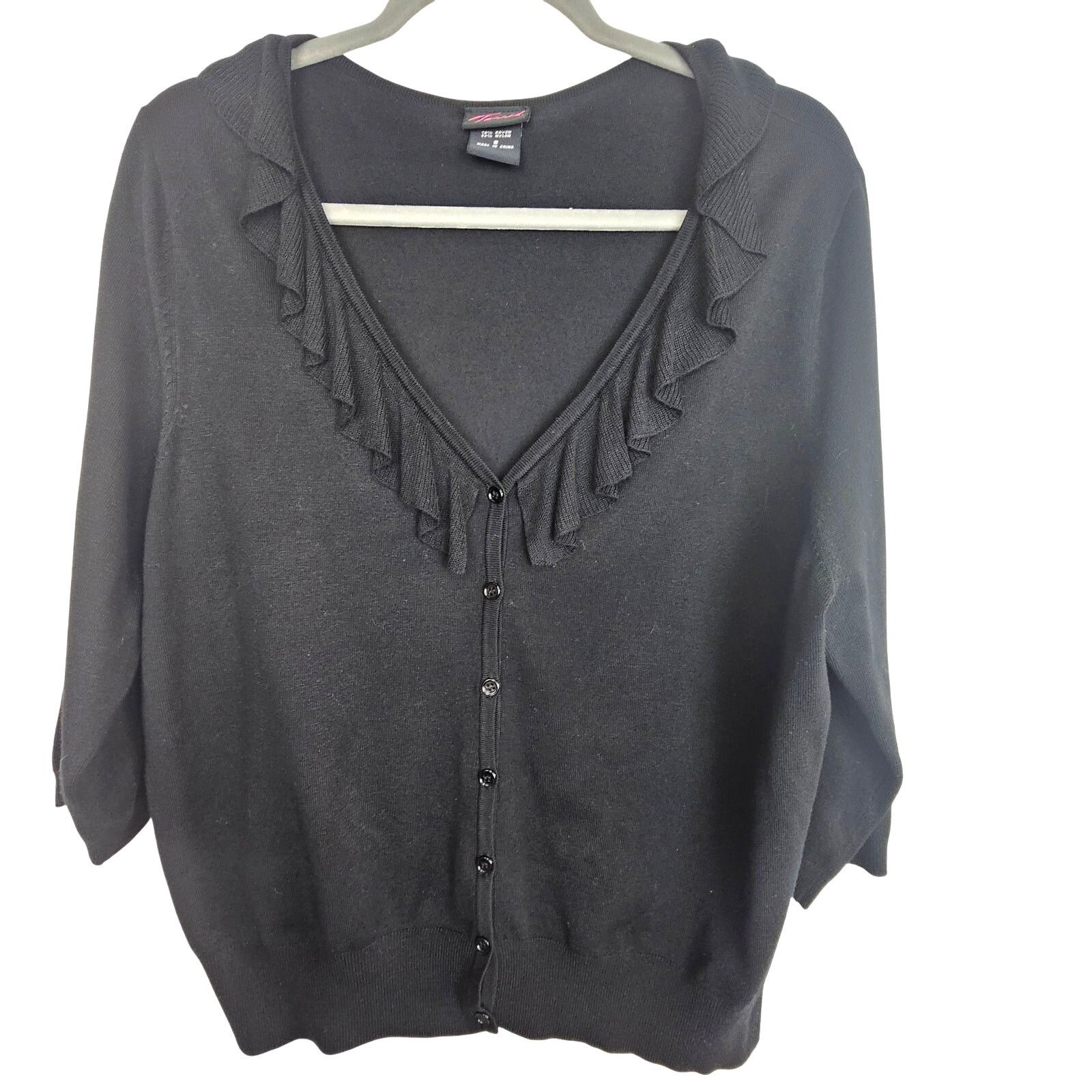 Corridor Torrid Ruffle Cardigan Sweater Size 2X Classic Whimsigoth Size XXL / US 16-18 / IT 52-54 - 1 Thumbnail