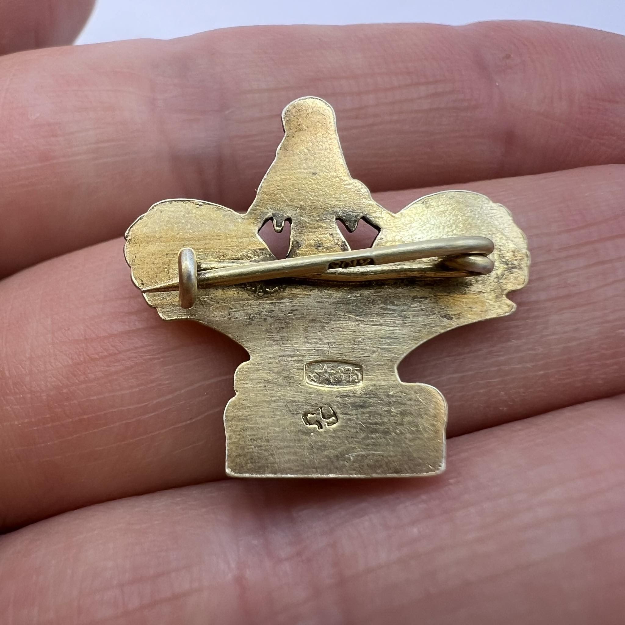 Vintage Vintage Gilt Silver 875 Jewelry Brooch Badge Sheaves Wheat Size ONE SIZE - 5 Thumbnail