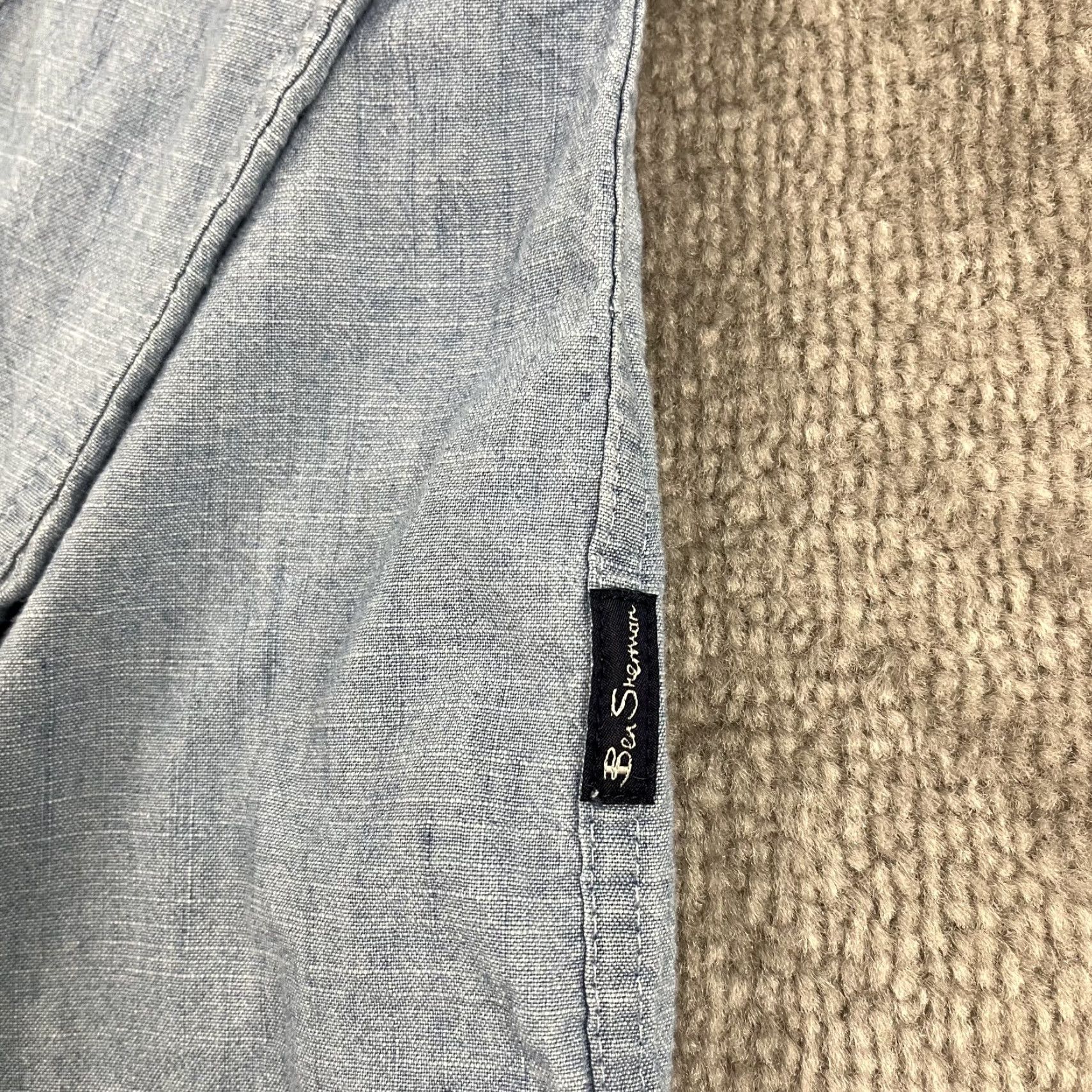 Ben Sherman VINTAGE Ben Sherman Shirt Mens 2XL Adult Blue Chambray Button-Down Casual Preppy Size US XXL / EU 58 / 5 - 2 Thumbnail