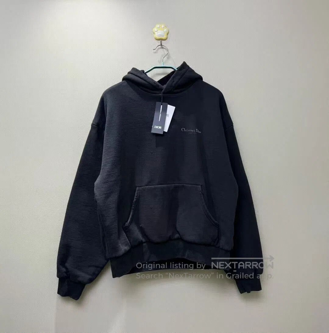 Dior DIOR Black Distressed Slogan Hoodie. Size US L / EU 52-54 / 3 - 1 Thumbnail