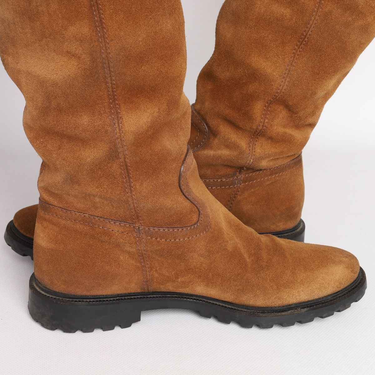 Gucci Gucci Suede Shearling Web Boots Brown Saint Moritz High Shoe Size US 8.5 / IT 38.5 - 10 Thumbnail