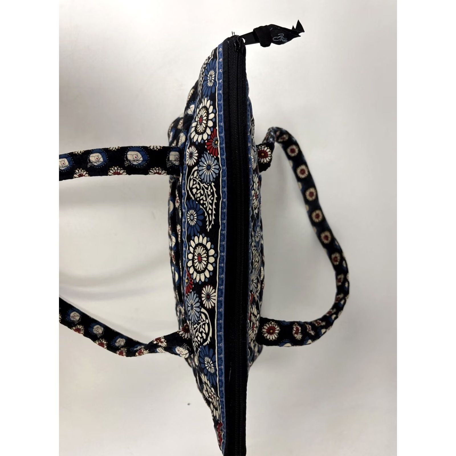 Vintage Vera Bradley Villager Night Owl Quilted Hangbag Tote Womens Blue Cotton Hangbag Size ONE SIZE - 3 Thumbnail