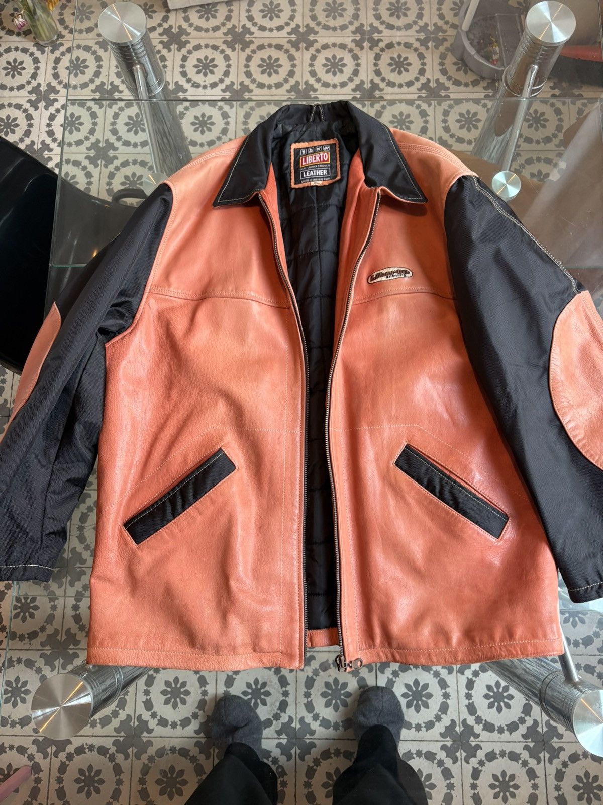 Libero Liberto Orange Leather Jacket Size US XL / EU 56 / 4 - 5 Thumbnail