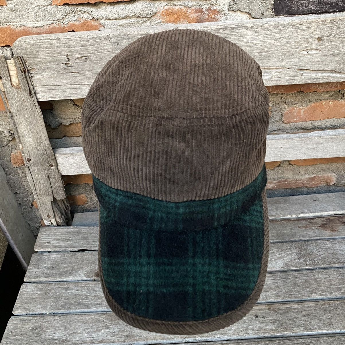 Japanese Brand BROWN & PLAID CORDUROY MIX WOOL COMANDO PATROL CAP Size ONE SIZE - 2 Thumbnail