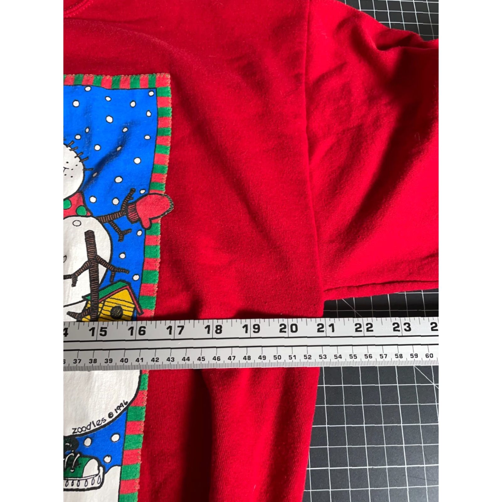 Vintage VINTAGE Zoodles 90s Christmas Snowman Sweatshirt Adult L Red Crewneck Geometric Graphic Print Pullover Size L / US 10 / IT 46 - 5 Thumbnail