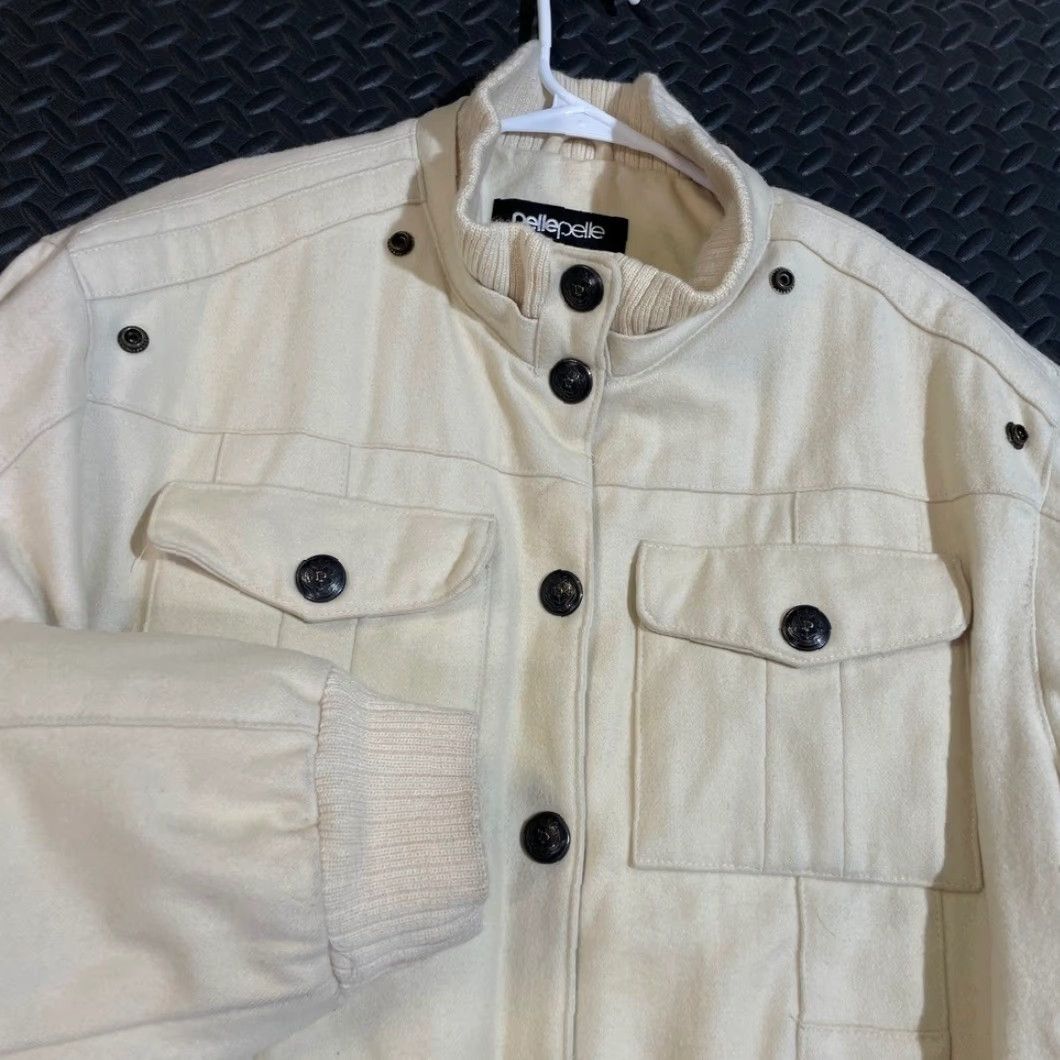 Pelle Pelle Pelle Pelle Utility Jacket 3XL Beige Wool Blend Full Zip Hip Hop Y2K Streetwear Mens Big & Tall Wool Beige 3XL Full Zip Jacket Size US XXL / EU 58 / 5 - 2 Thumbnail