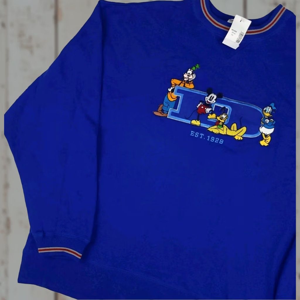Disney VINTAGE Disney Sweatshirt 90s Goofy Mickey Donald Crew Neck Long Sleeve Blue 2XL Mens NWT Deadstock Sweatshirt Size US XXL / EU 58 / 5 - 1 Thumbnail