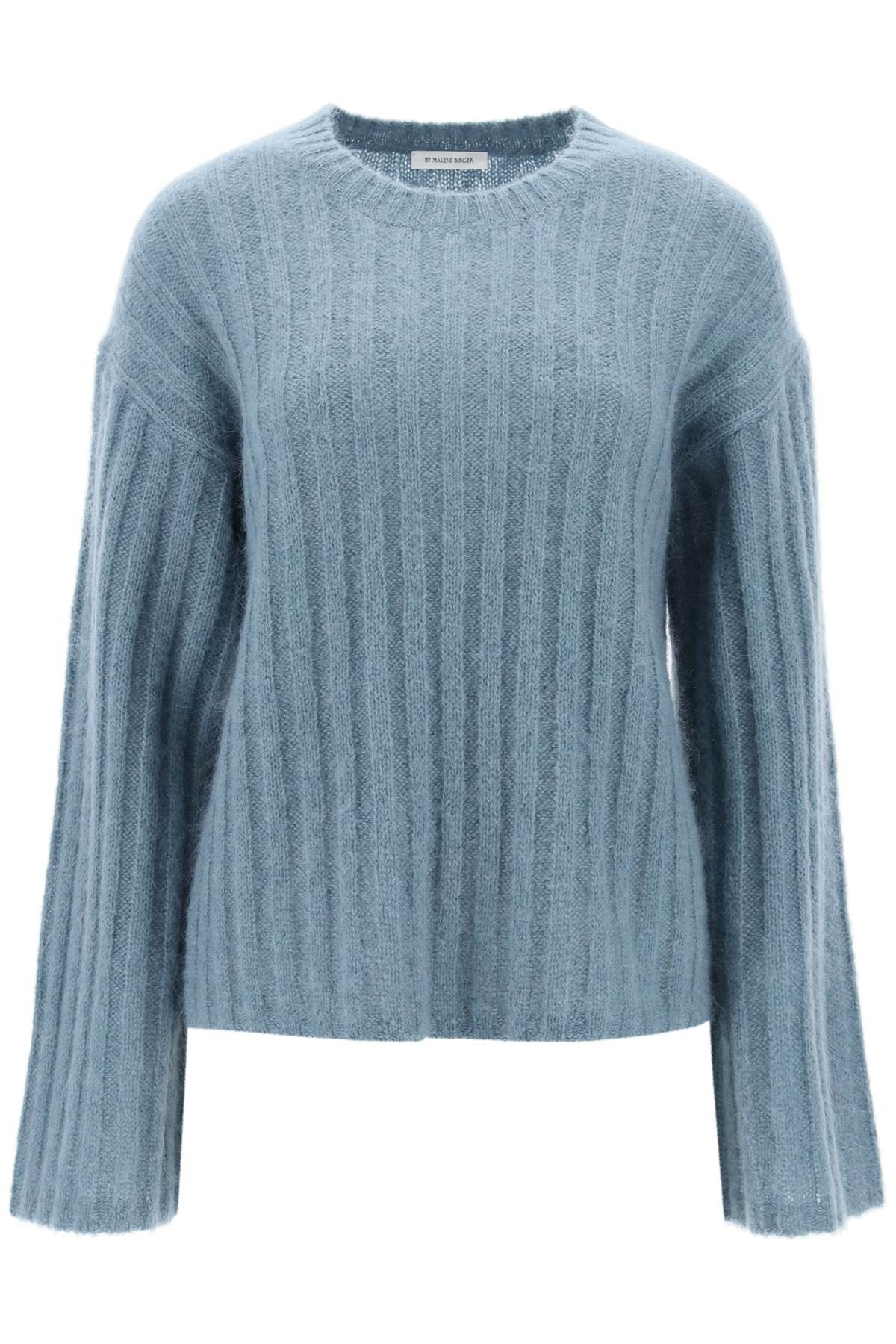 image of By Malene Birger Ribbed Knit Pullover Sweater in Celeste, Women's (Size Medium)