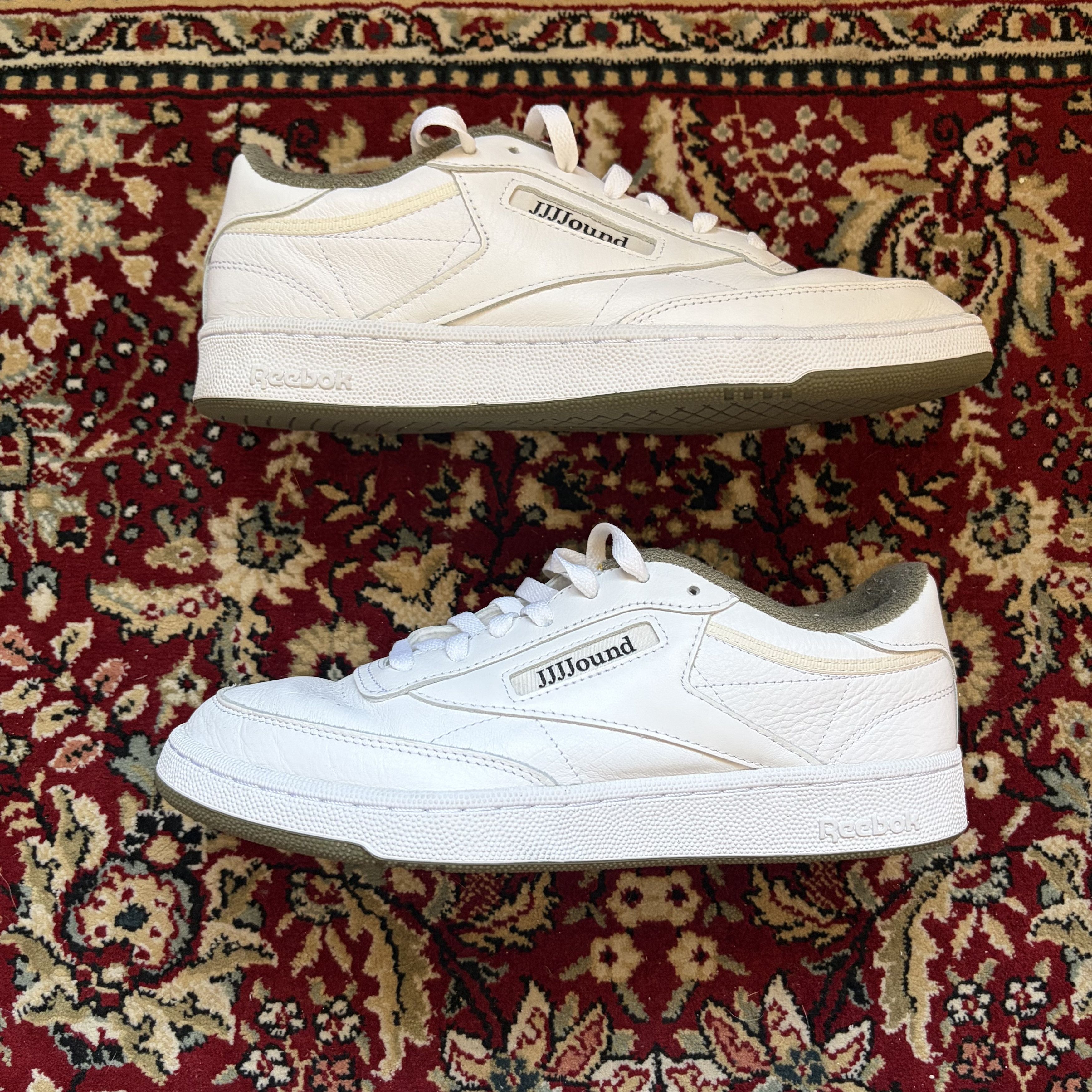 JJJJound × Reebok Reebok Club C JJJJound White Olive Size US 9 / EU 42 - 1 Thumbnail