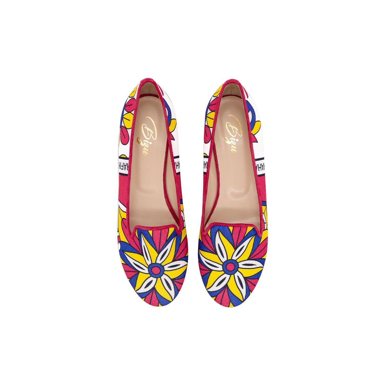 BIZU Chic Ballet Flats, Loafers - Red & Yellow Shoes, Fioretta Size US 8.5 / IT 38.5 - 1 Thumbnail