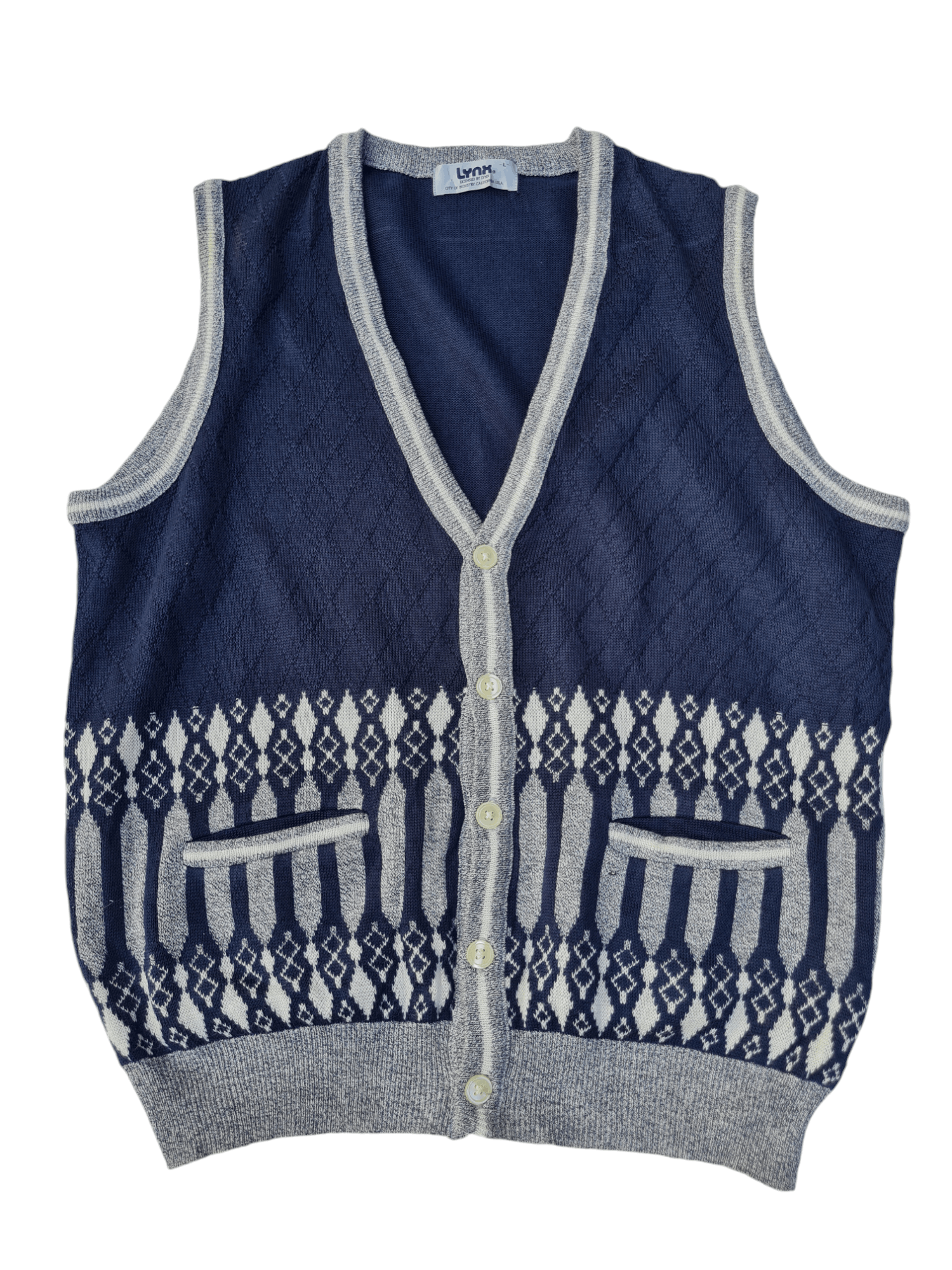 Japanese Brand × Vintage Vintage LYNX Knitwear Vest Size US L / EU 52-54 / 3 - 1 Thumbnail