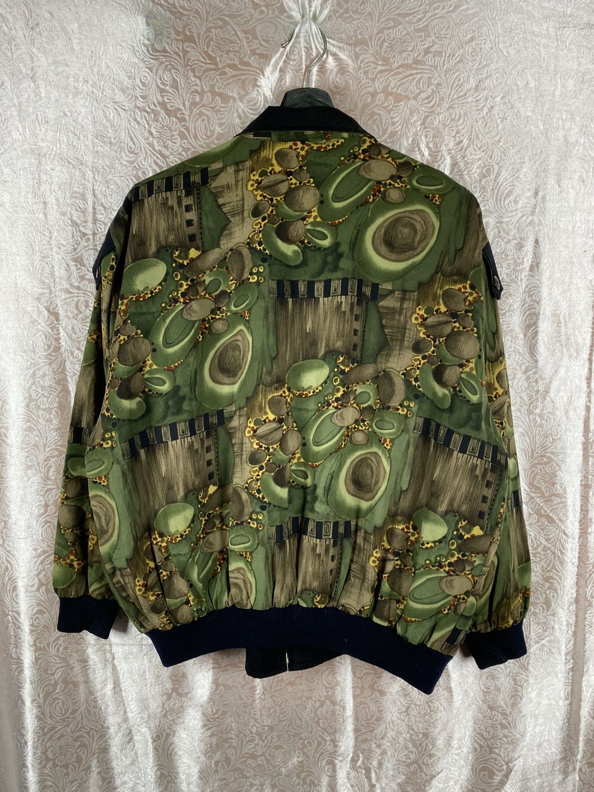 Vintage Toupez Vintage Abstract Pattern Jacket Green Artistic Print Size US L / EU 52-54 / 3 - 11 Thumbnail
