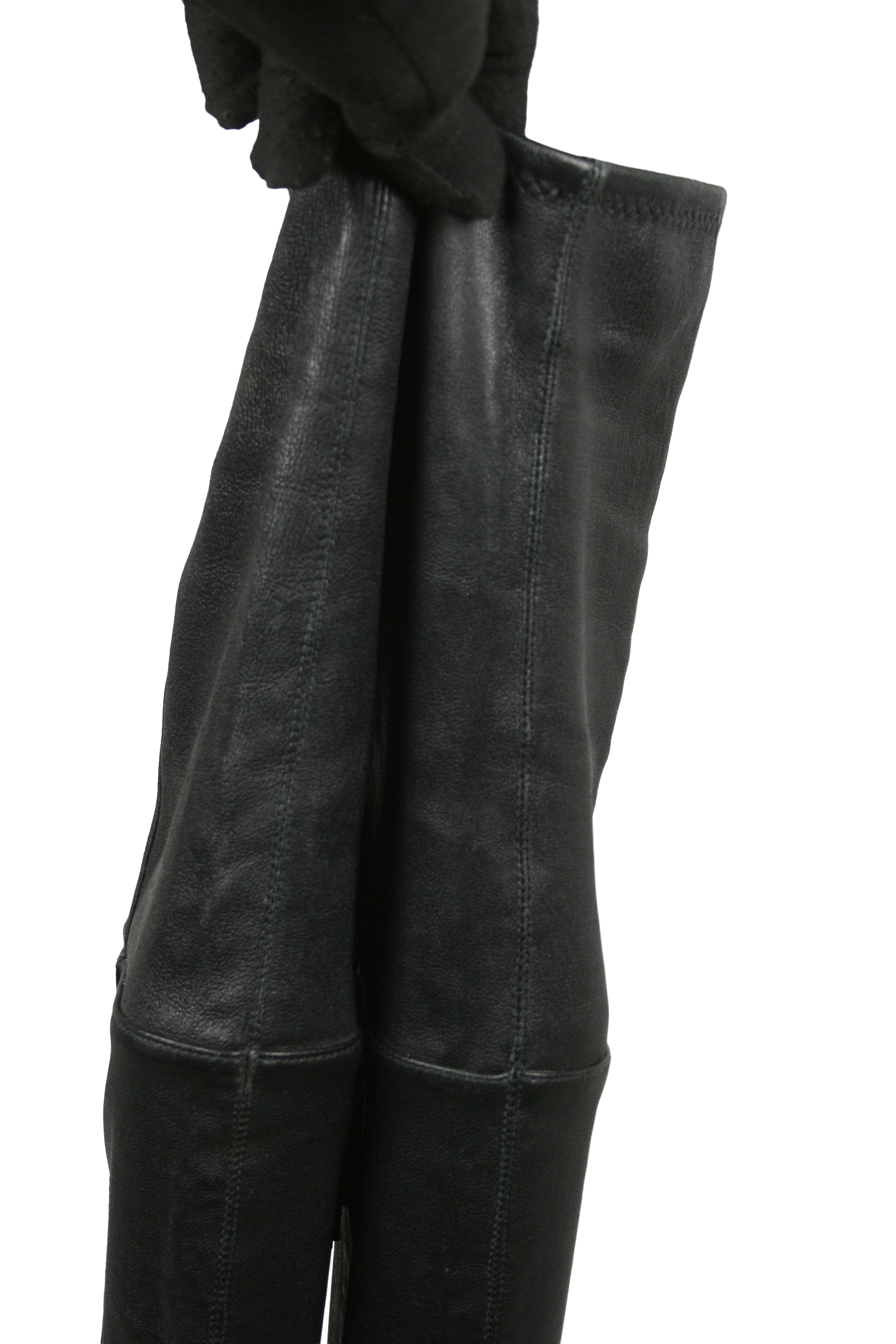 Versace 00S Medusa Logo Straps Leather Y2K Overknees Boots Vintage Size US 8 / IT 38 - 12 Thumbnail