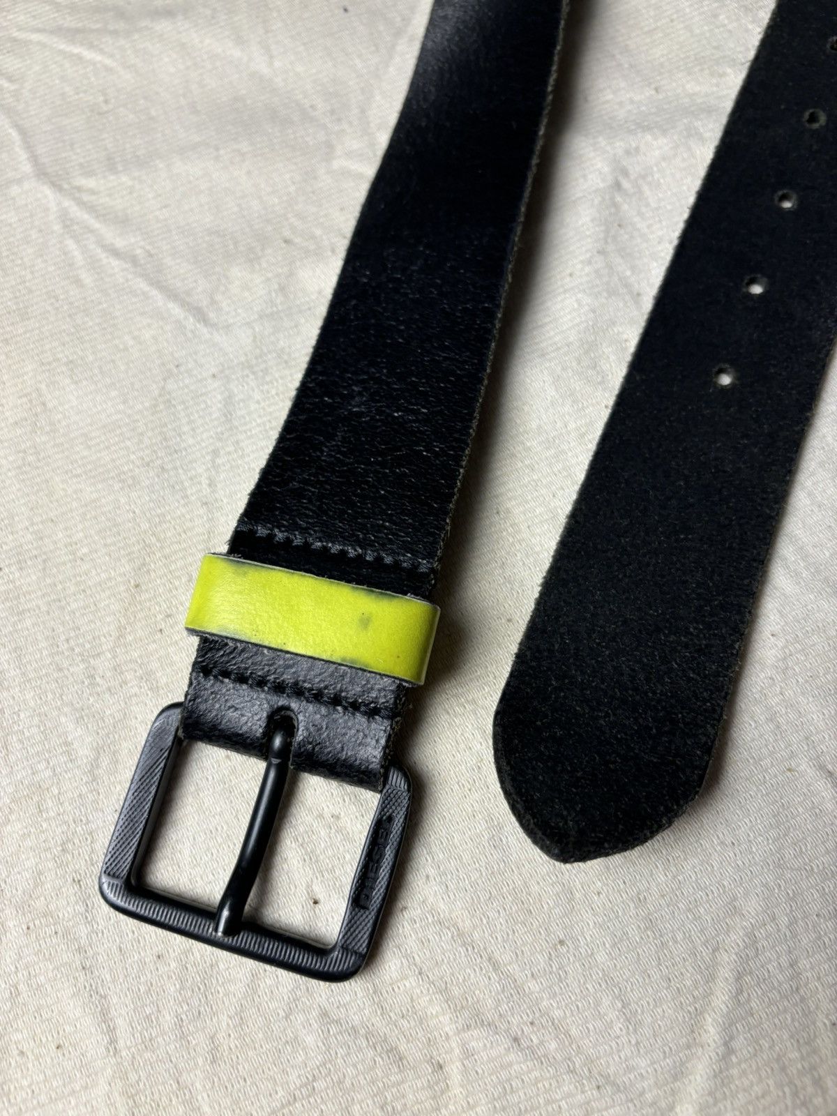 Diesel × Diesel Black Gold Diesel Black Leather Belt Size ONE SIZE - 6 Thumbnail