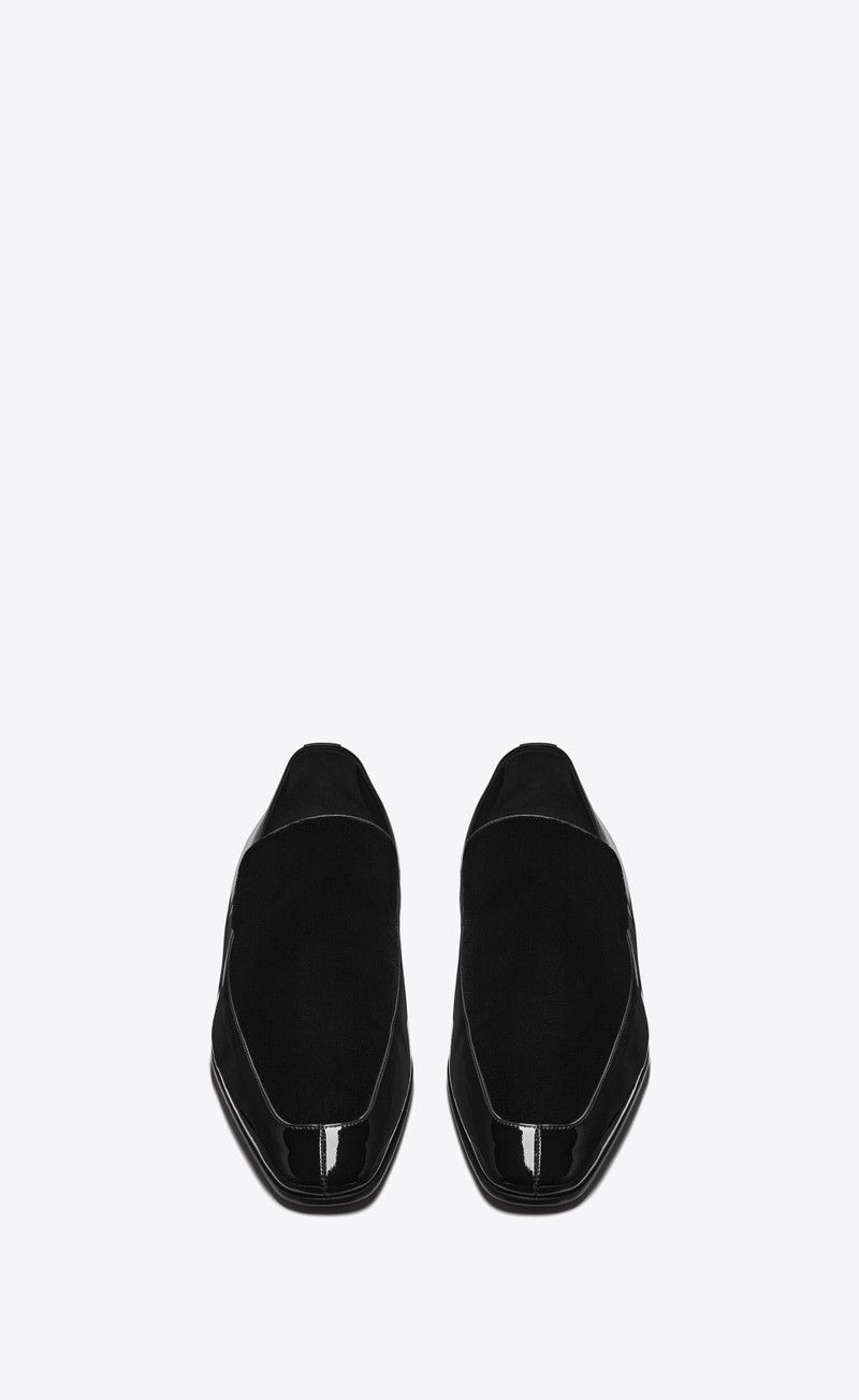 Saint Laurent Paris o1s1wg110126 756161 Gabriel Loafers Patent Leather Velvet Size US 7 / EU 40 - 2 Thumbnail