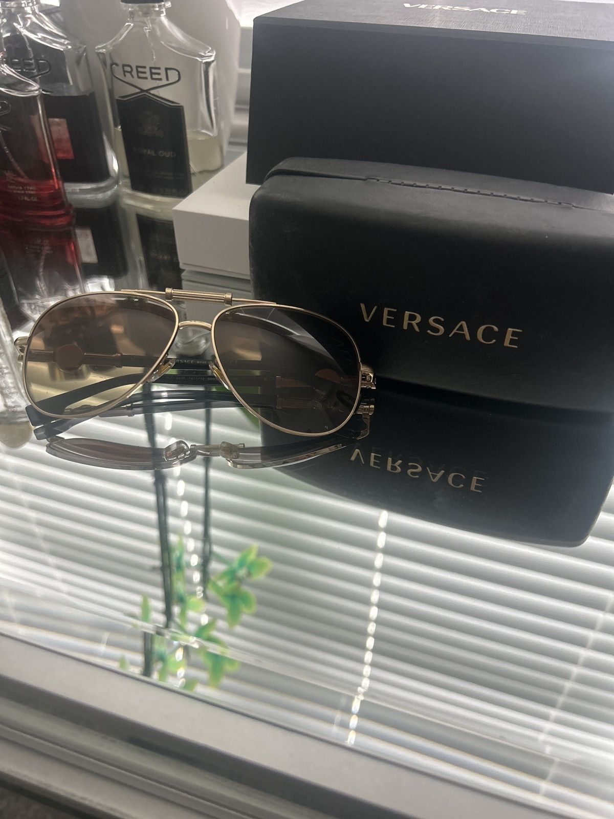 Versace Versace VE2236 Gold Sunglasses Size ONE SIZE - 1 Thumbnail