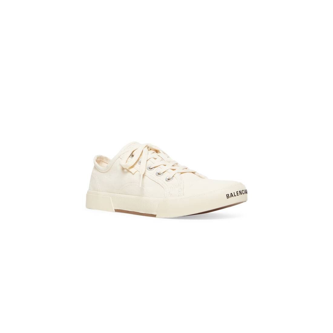 Balenciaga o1mt1gz0225 Paris Low Top Sneakers in Cream Size US 10 / IT 40 - 2 Thumbnail