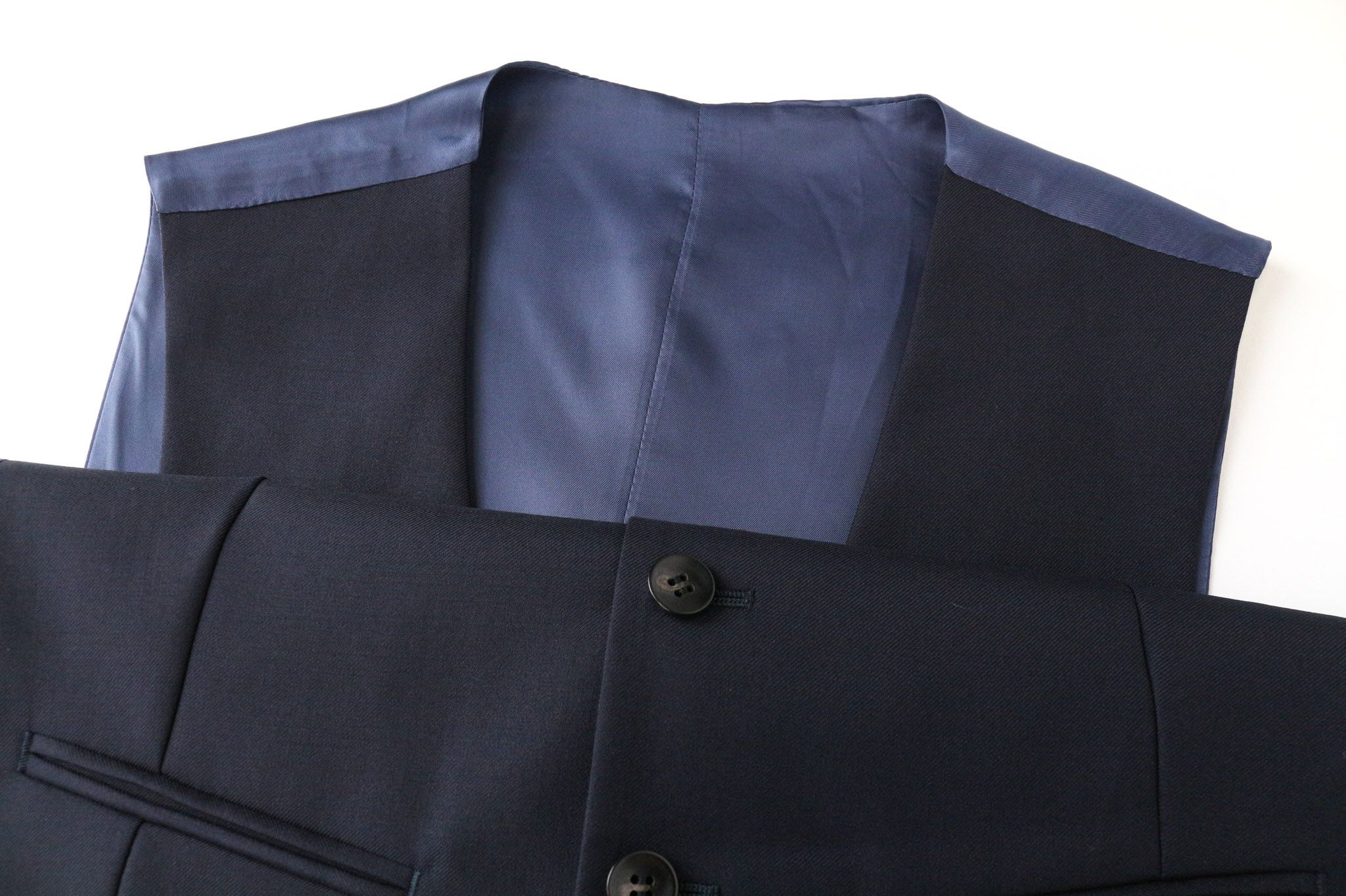 Suitsupply UK32R Navy Blue Pure Wool Waistcoat 78890 Size 34S - 3 Thumbnail