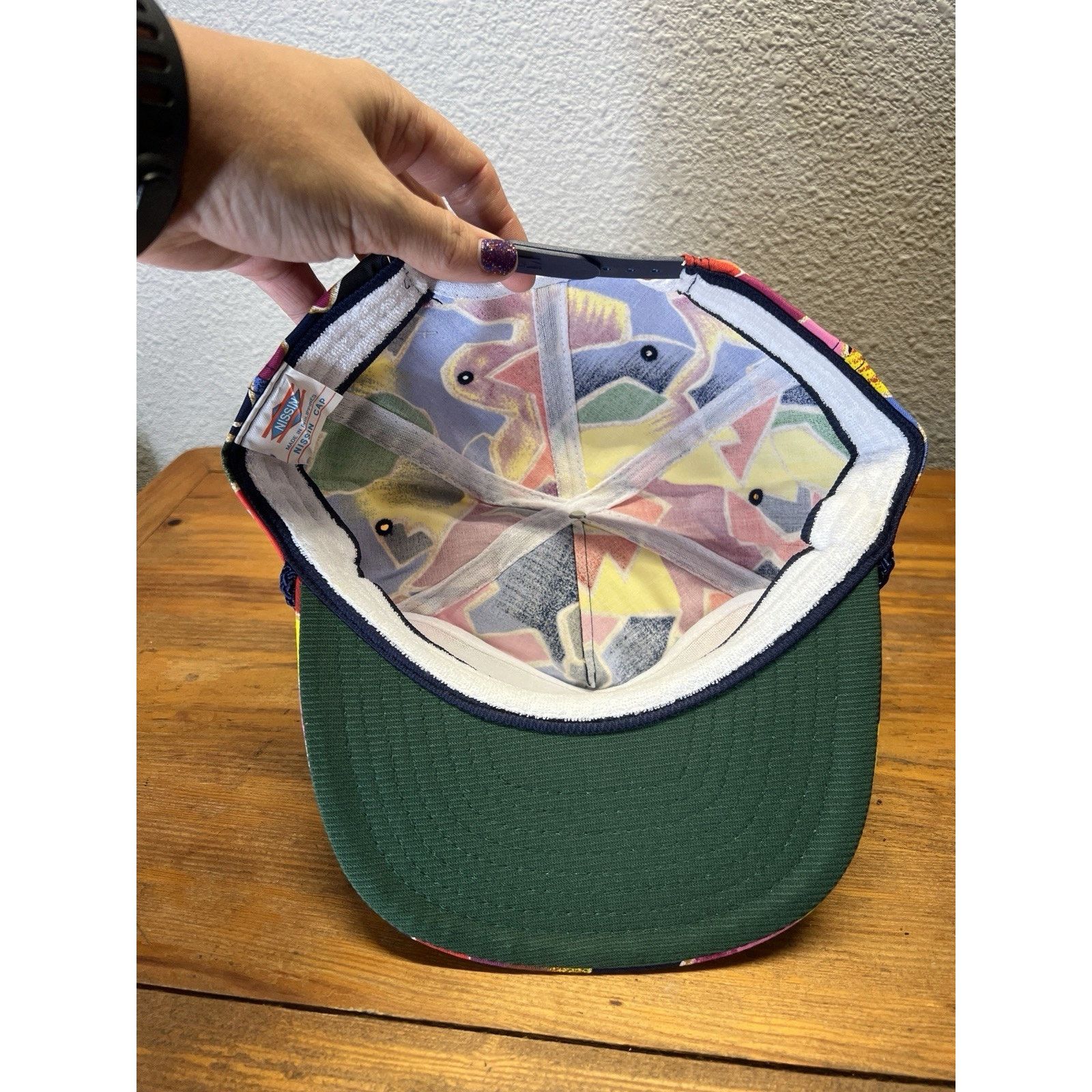 Nissan Vintage Nissin Cap Leak Stop Inc Top Gun 90s Abstract Print Size ONE SIZE - 2 Thumbnail