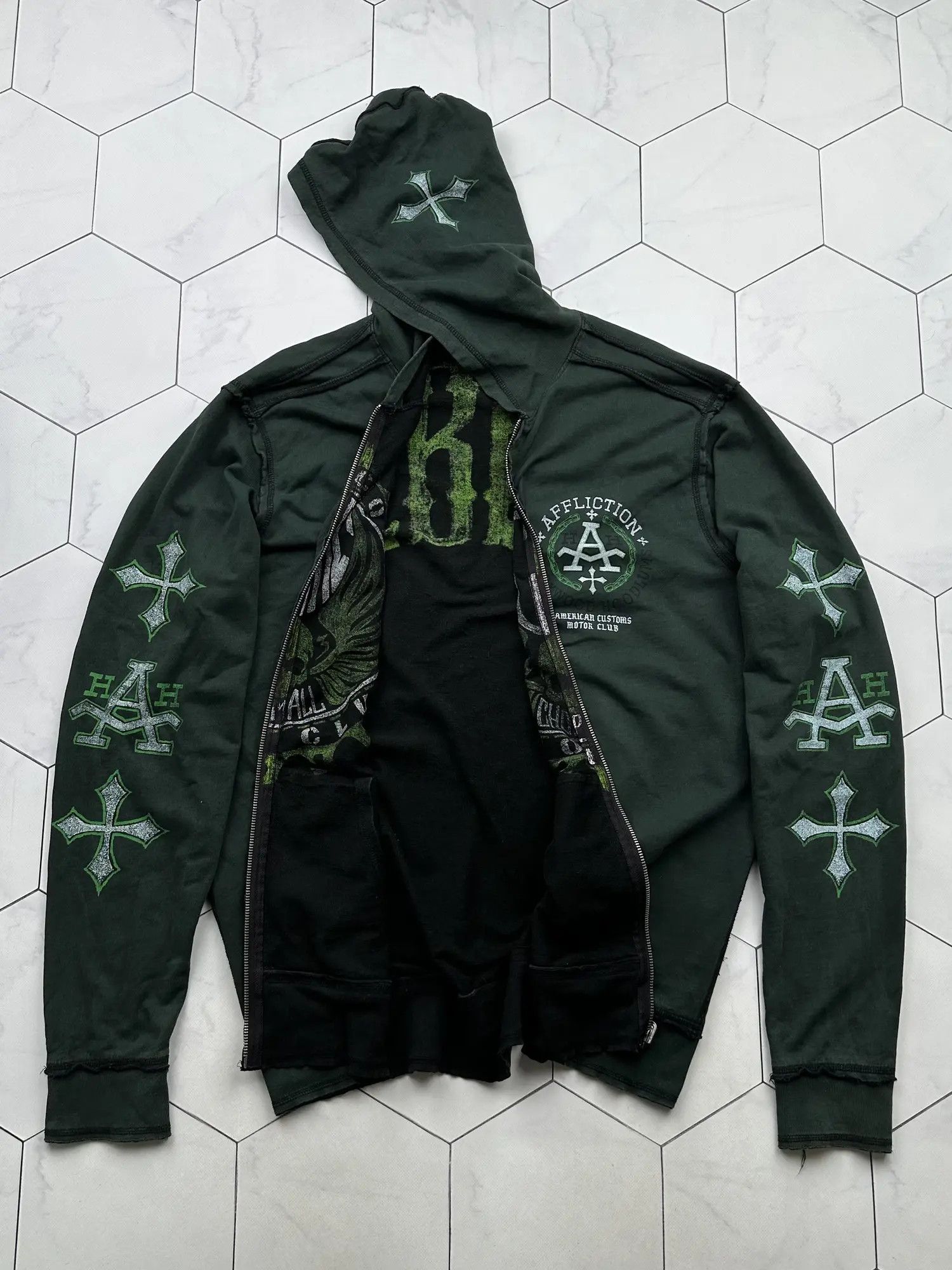 Affliction Affliction 2in1 Vintage Hoodie (B11) Size US XXL / EU 58 / 5 - 2 Thumbnail