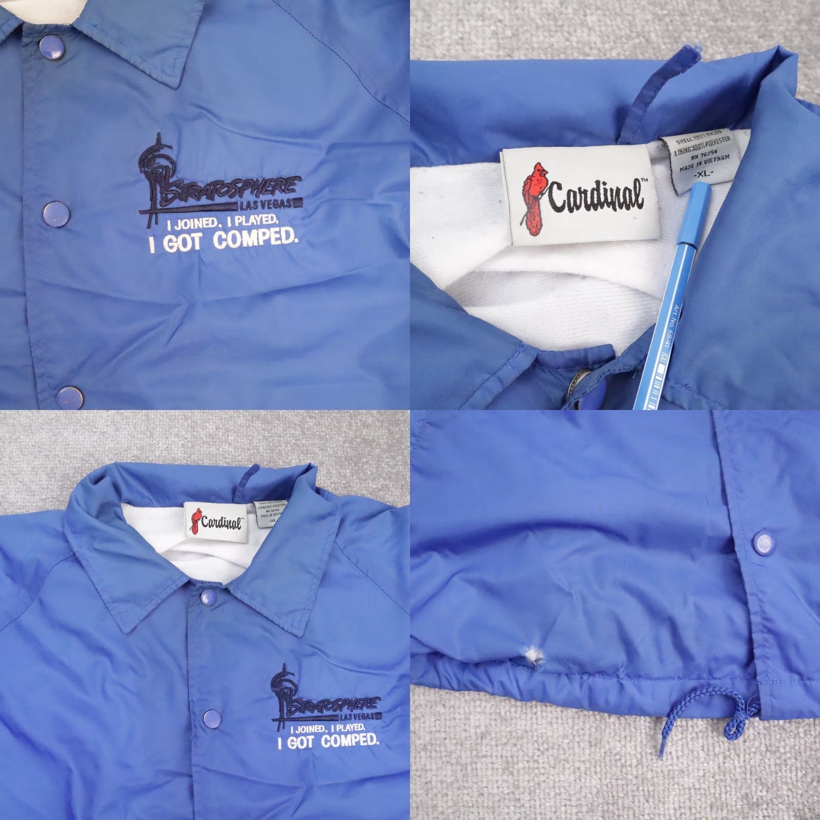Vintage VTG Cardinal Stratosphere Las Vegas Casino Snap Jacket Long Sleeve Blue XL Men Size US XL / EU 56 / 4 - 8 Thumbnail