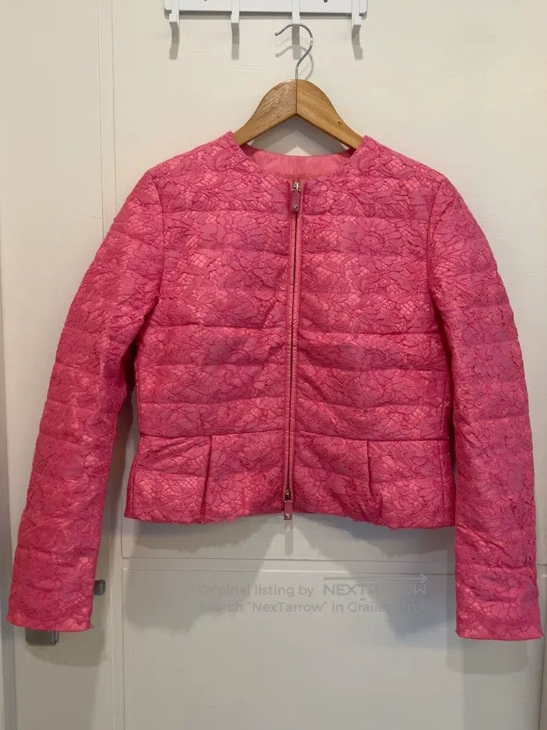 Valentino Valentino Rose pink lace down jacket Size L / US 10 / IT 46 - 2 Thumbnail