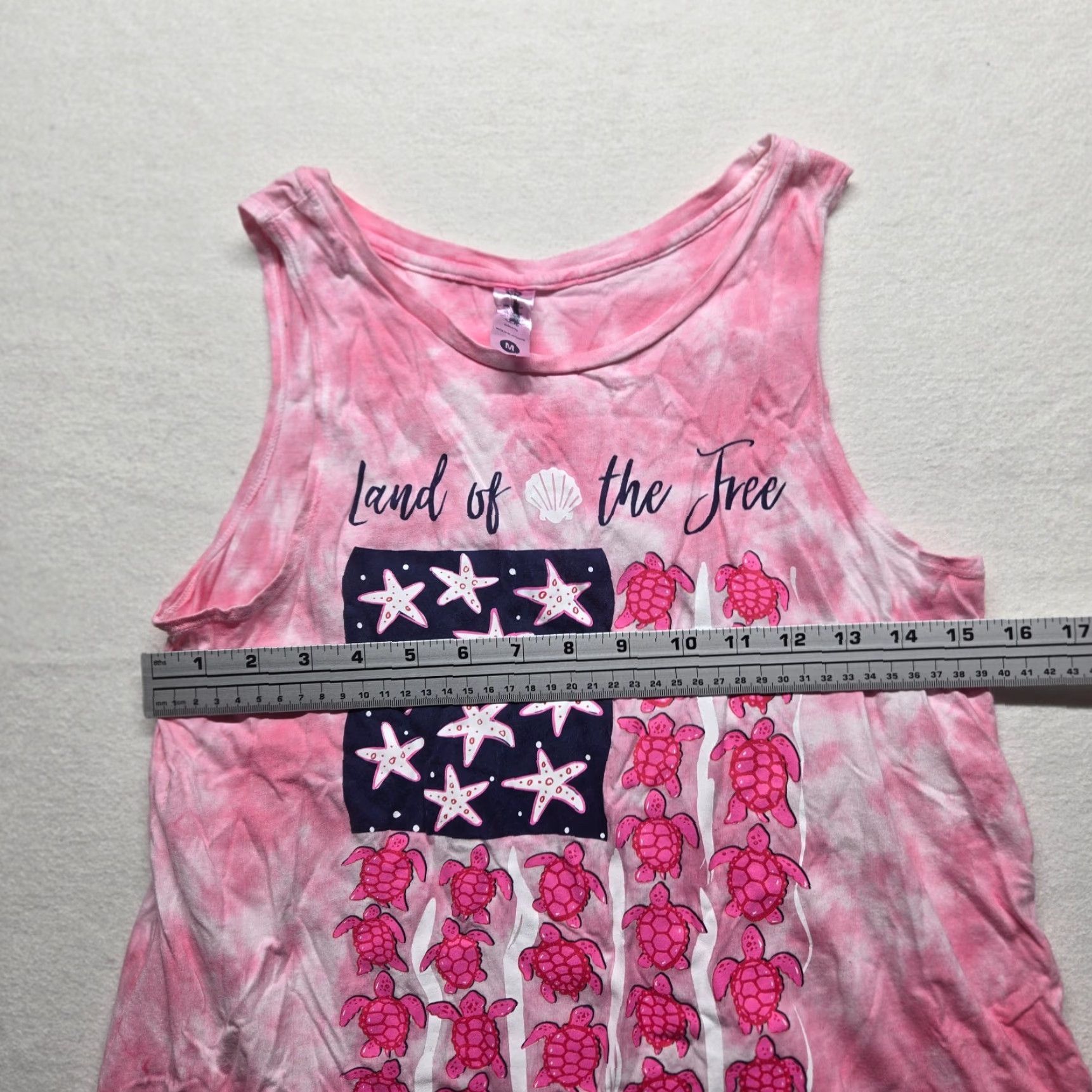 Vintage Simply Southern Shirt Tank Top Women M Land Of The Free Tie Dye Pink Lake Casual Size M / US 6-8 / IT 42-44 - 5 Thumbnail