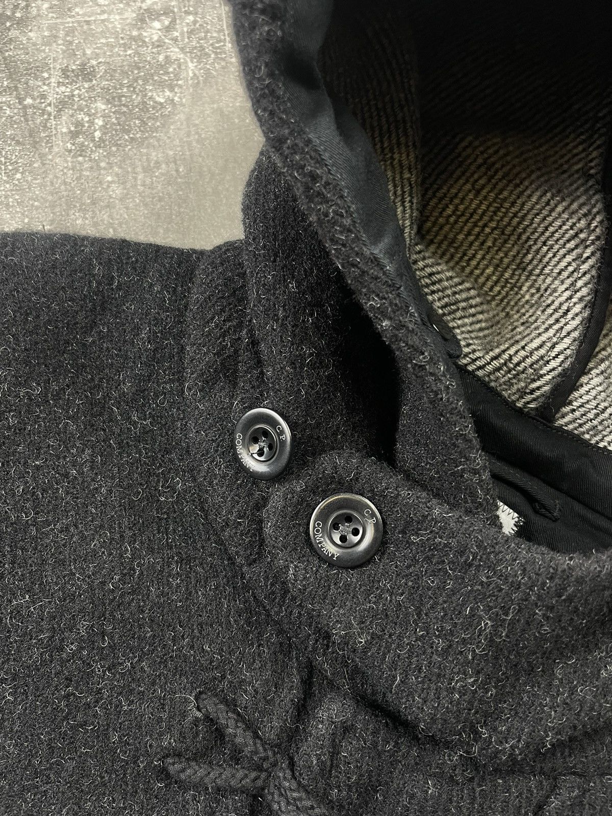 C.P. Company C.P. Company Wool C.P. Duffel Hooded Coat Black Grey Stripe Size US L / EU 52-54 / 3 - 16 Thumbnail